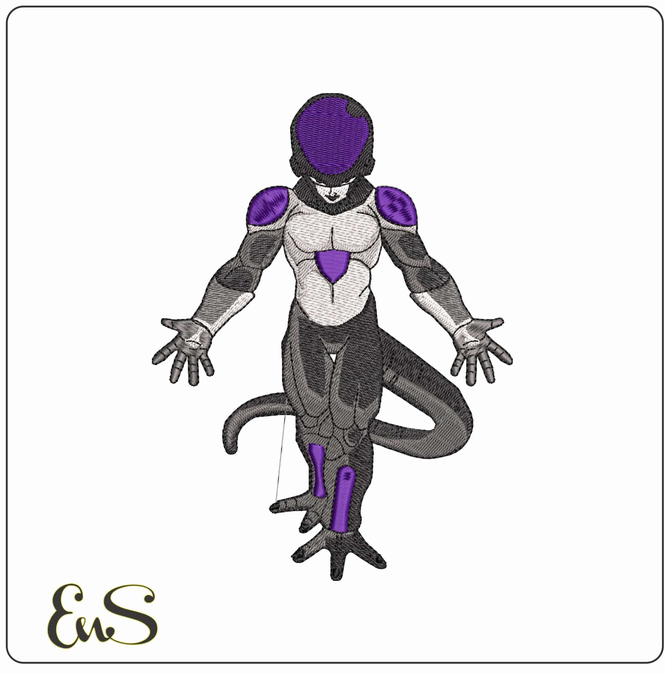 Black Frieza Dragon Ball Anime - Elegant embroidery design file - instant download