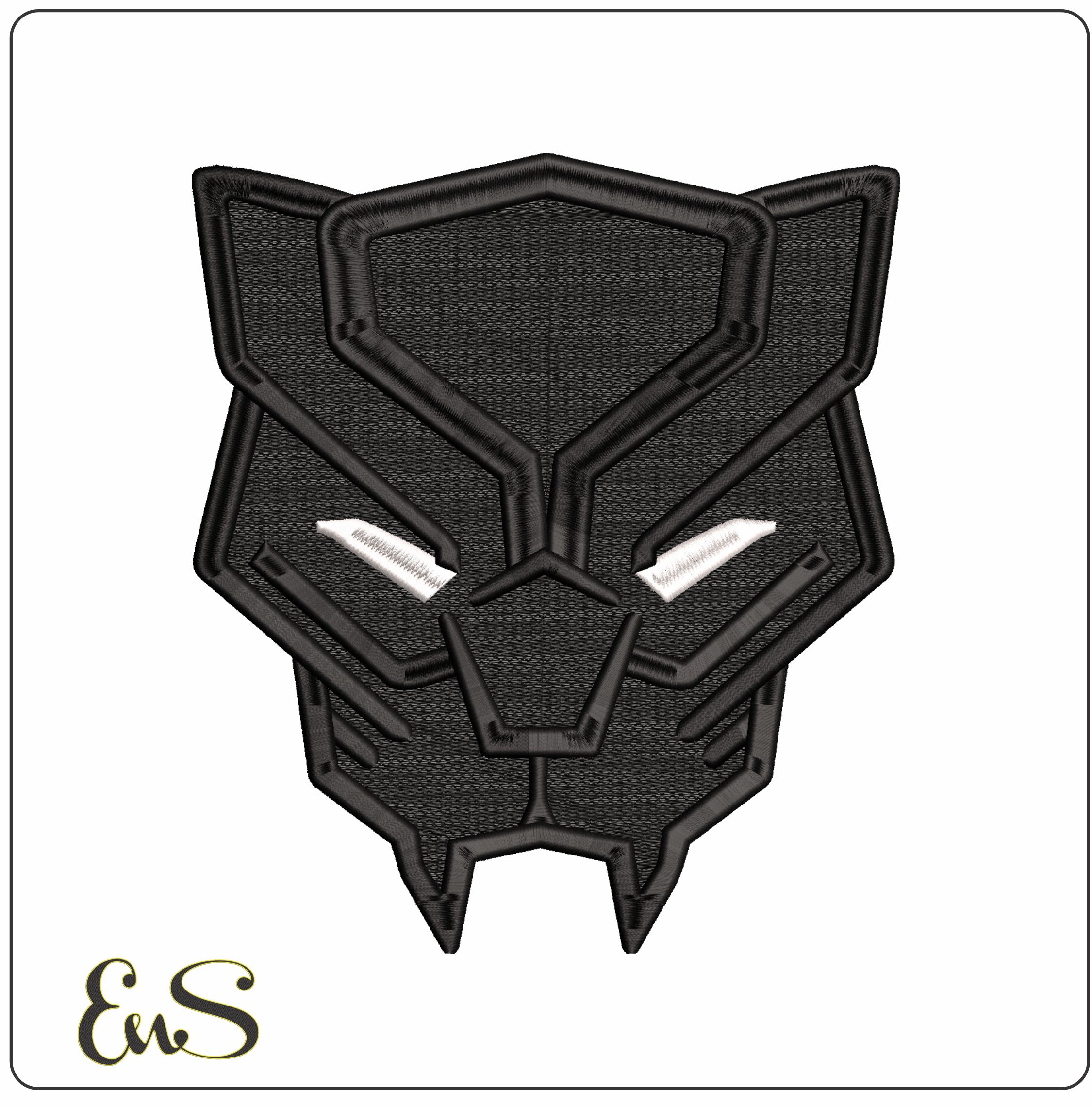 Black Panther Mask - Elegant embroidery design file - instant download