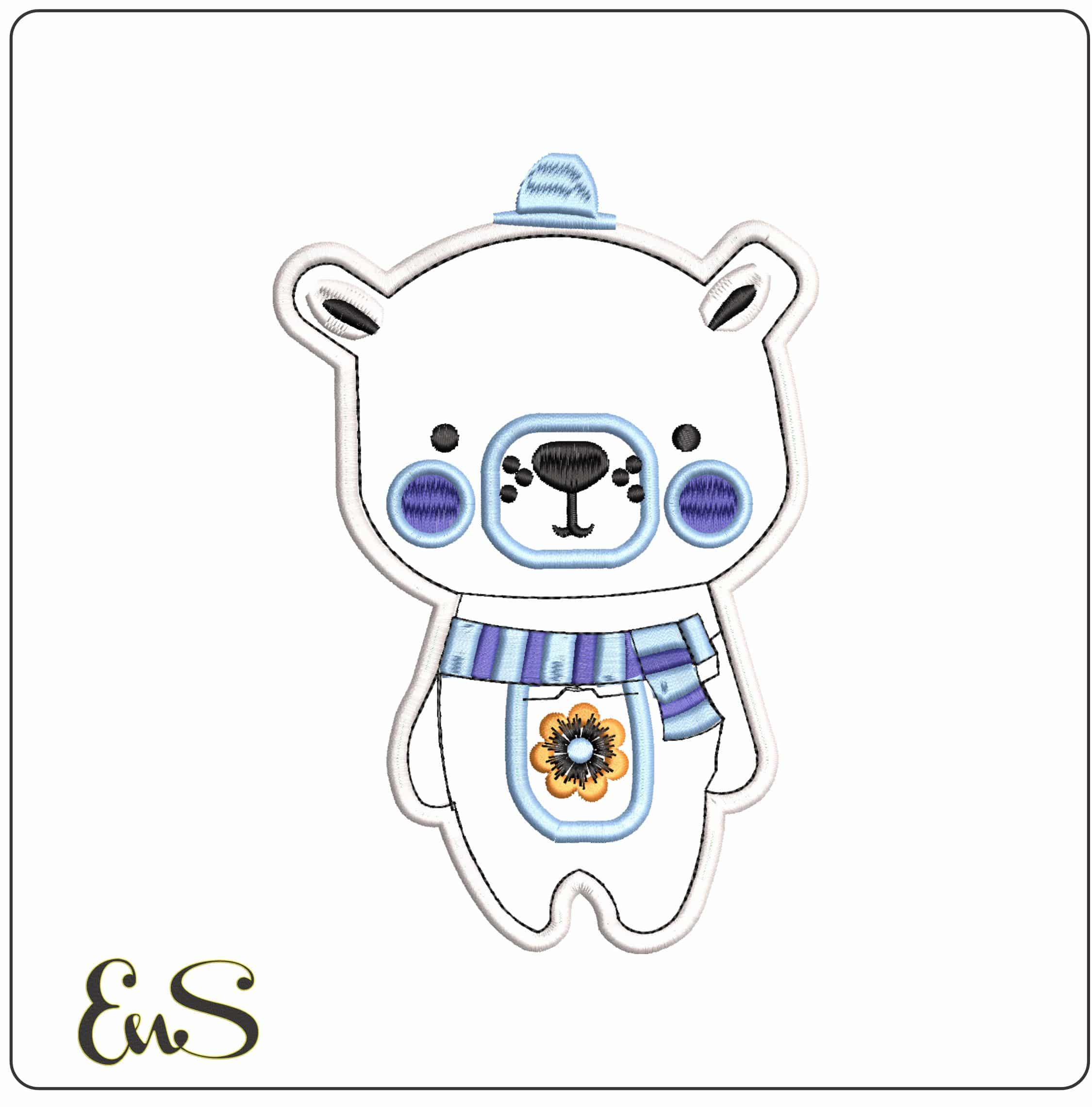 Bluey Applique - Elegant embroidery design file - instant download