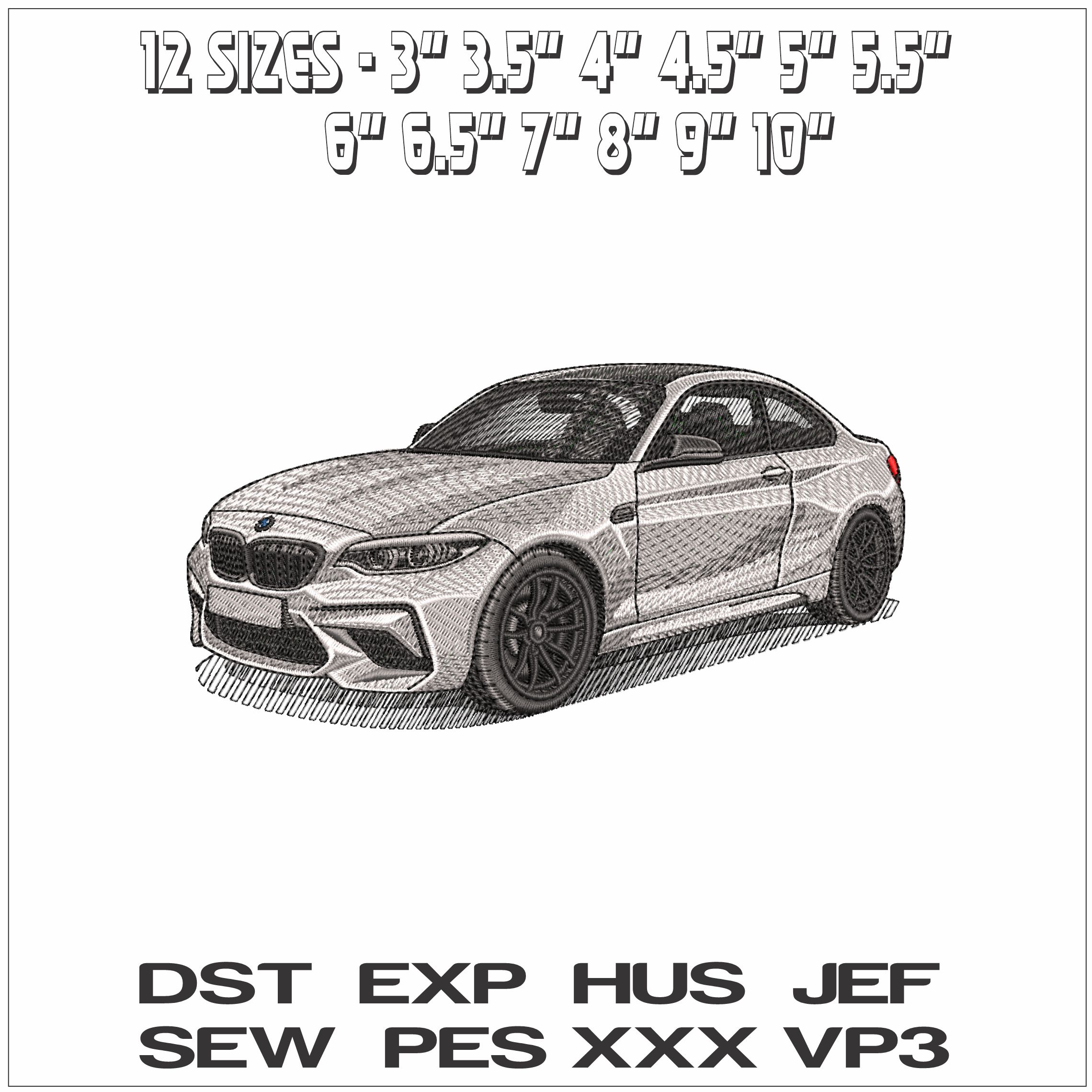 BMW M2 Competion 2018 - Elegant embroidery design file - instant download — view 2