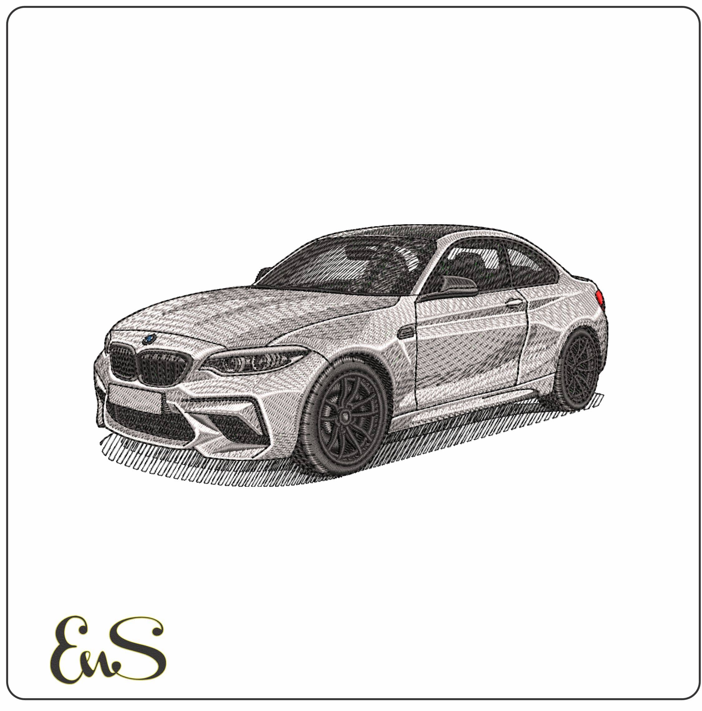 BMW M2 Competion 2018 - Elegant embroidery design file - instant download