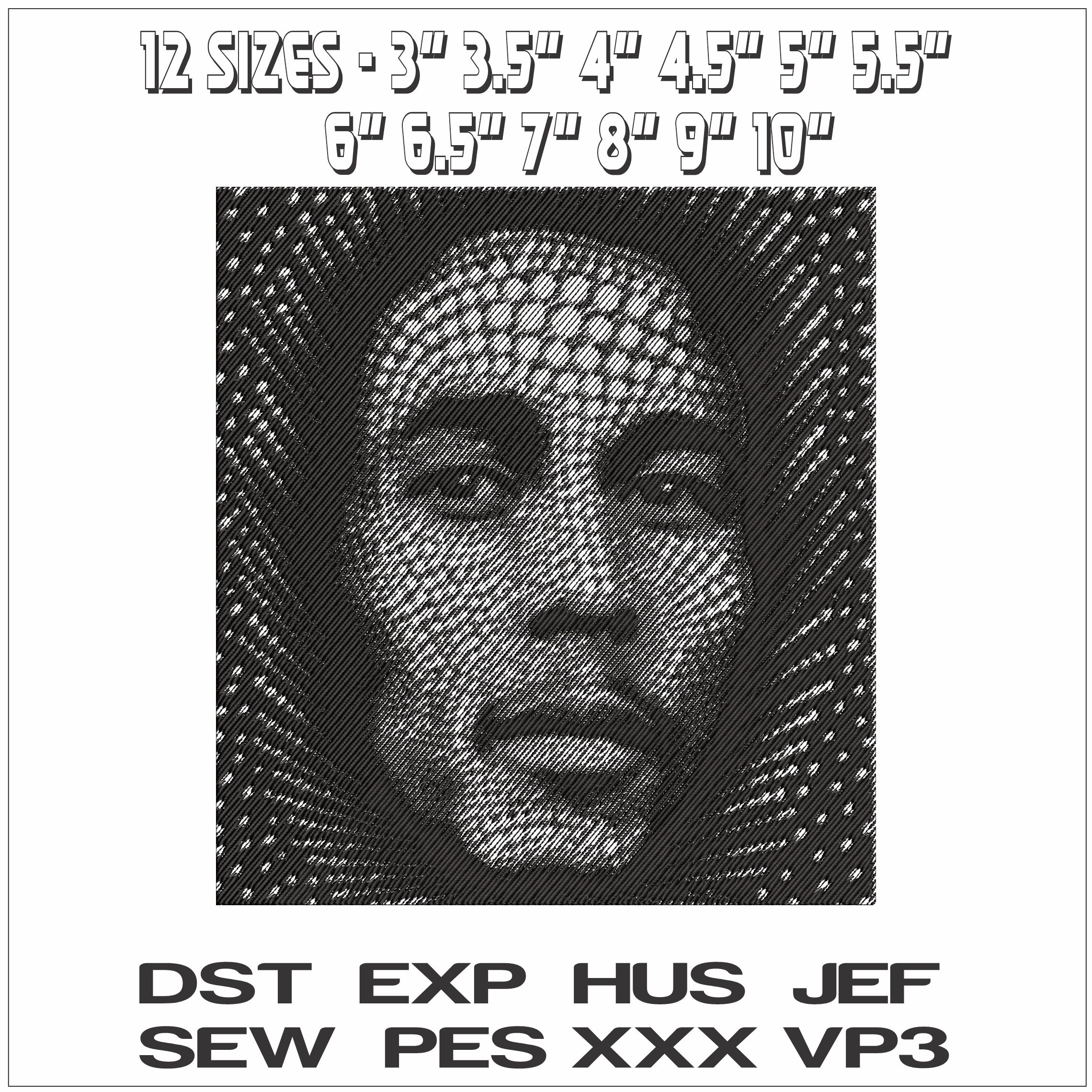 Bob Marley Liner Art - Elegant embroidery design file - instant download — view 2