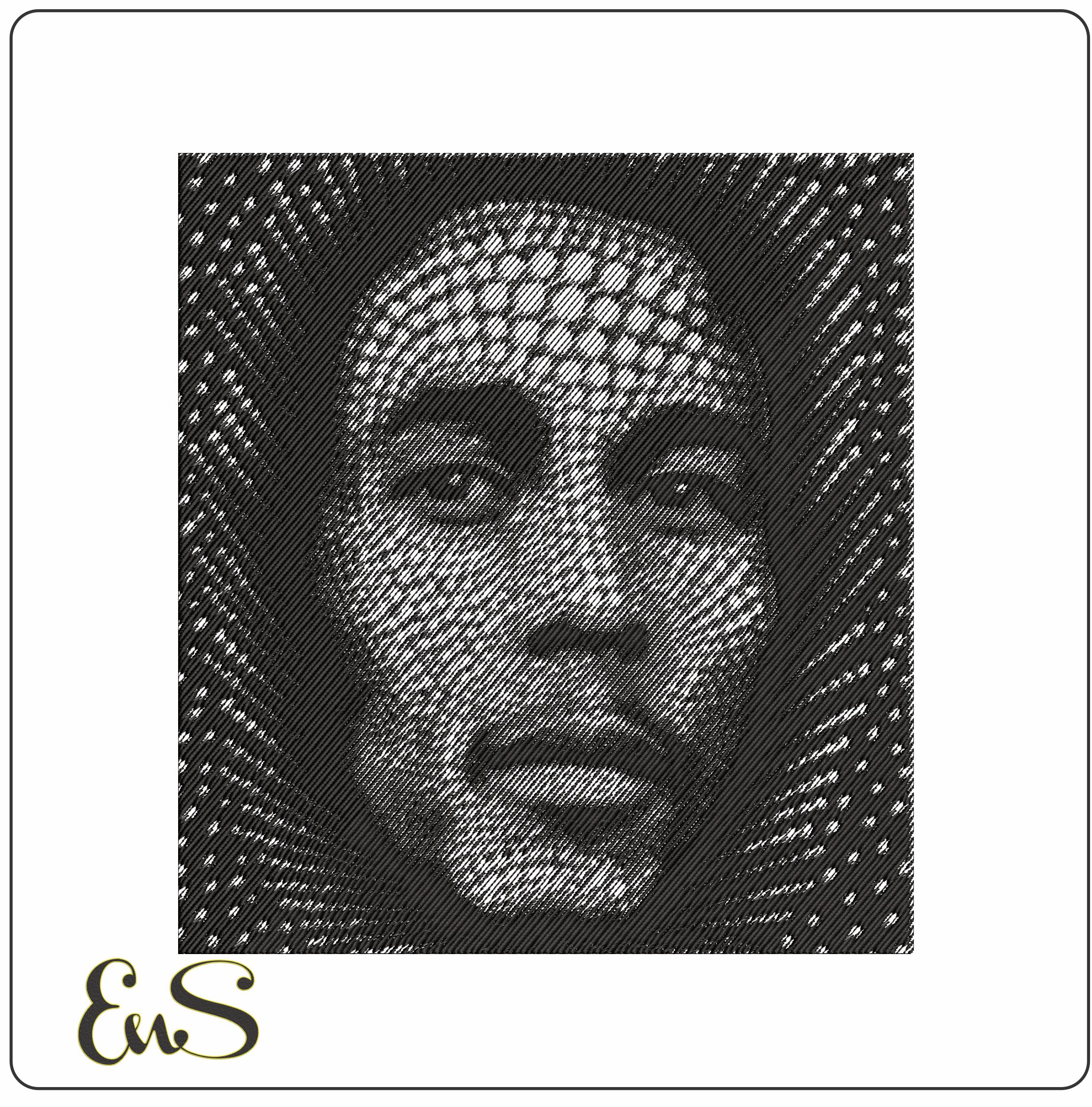 Bob Marley Liner Art - Elegant embroidery design file - instant download