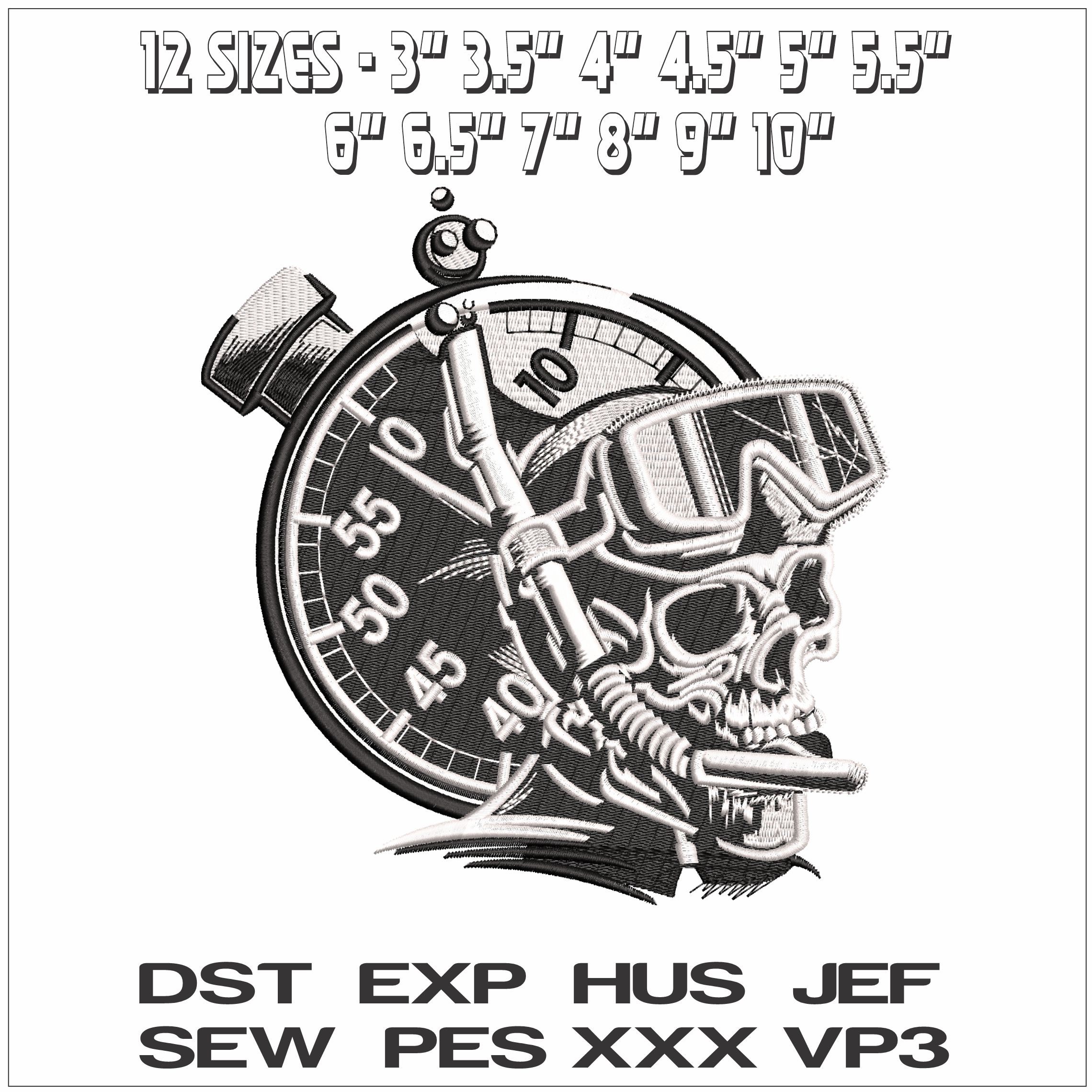 Boschett WUS Dead Diver Watch - Elegant embroidery design file - instant download — view 2