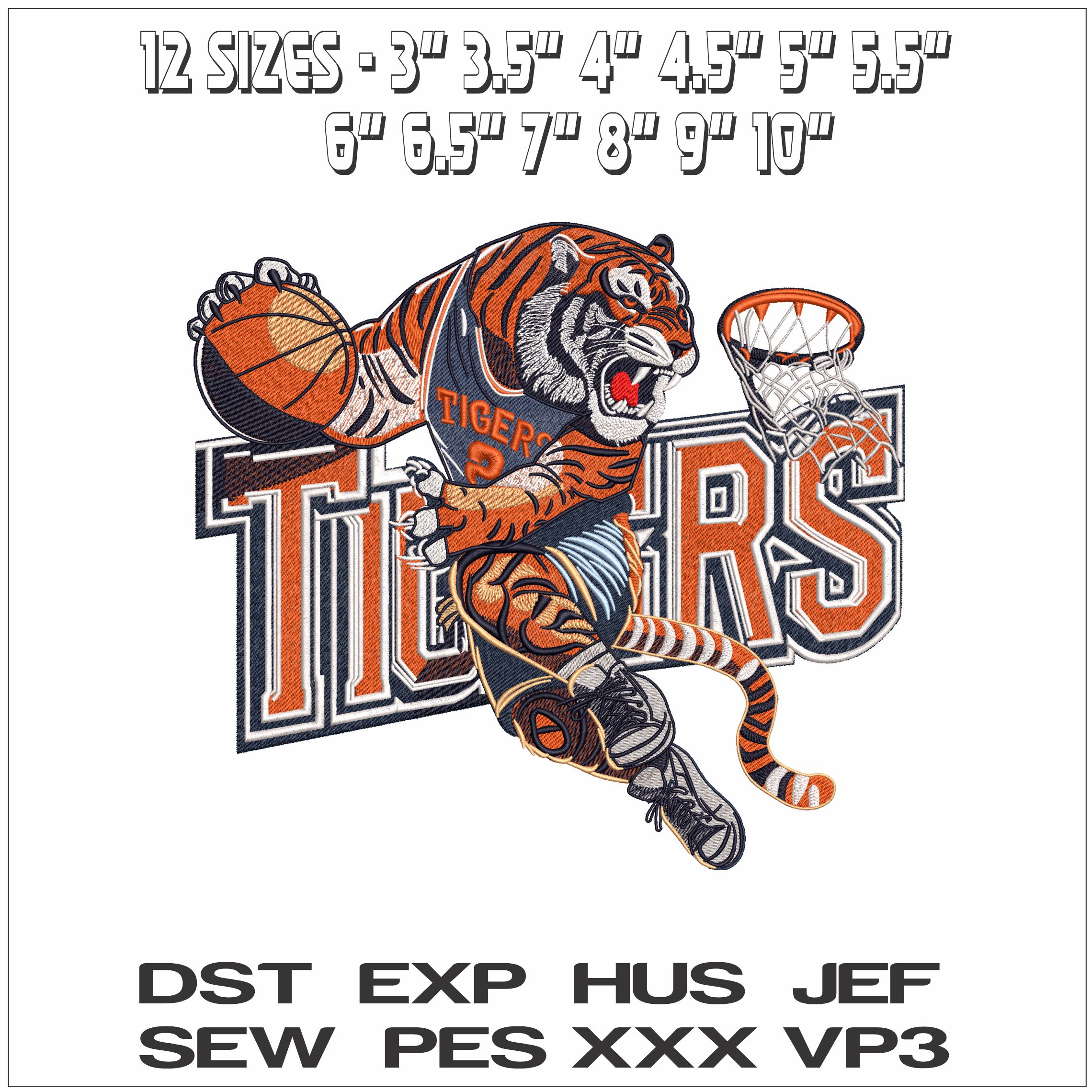Boston Tigers Basketball - Elegant embroidery design file - instant download — view 2