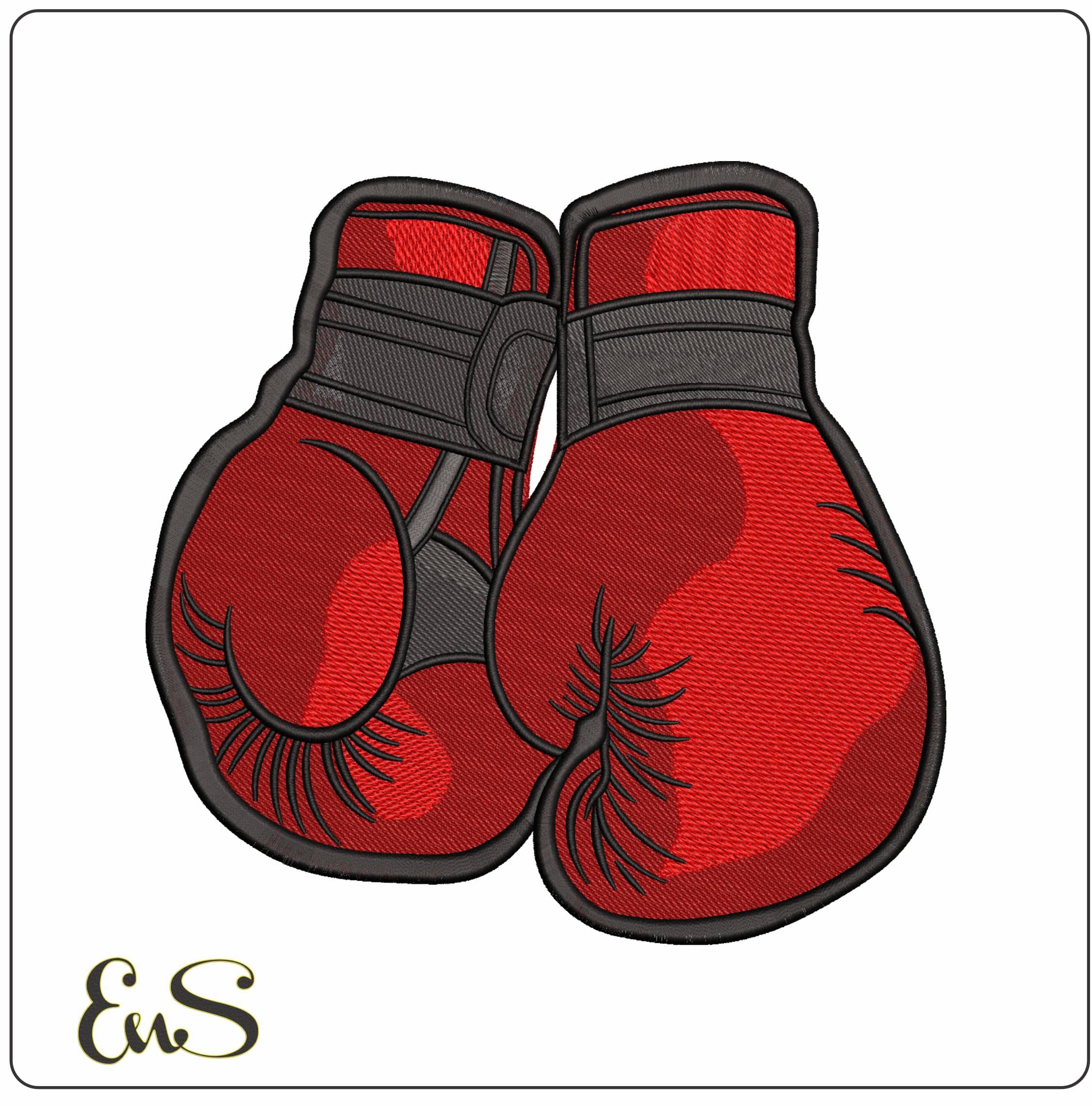 Boxing Gloves - Elegant embroidery design file - instant download