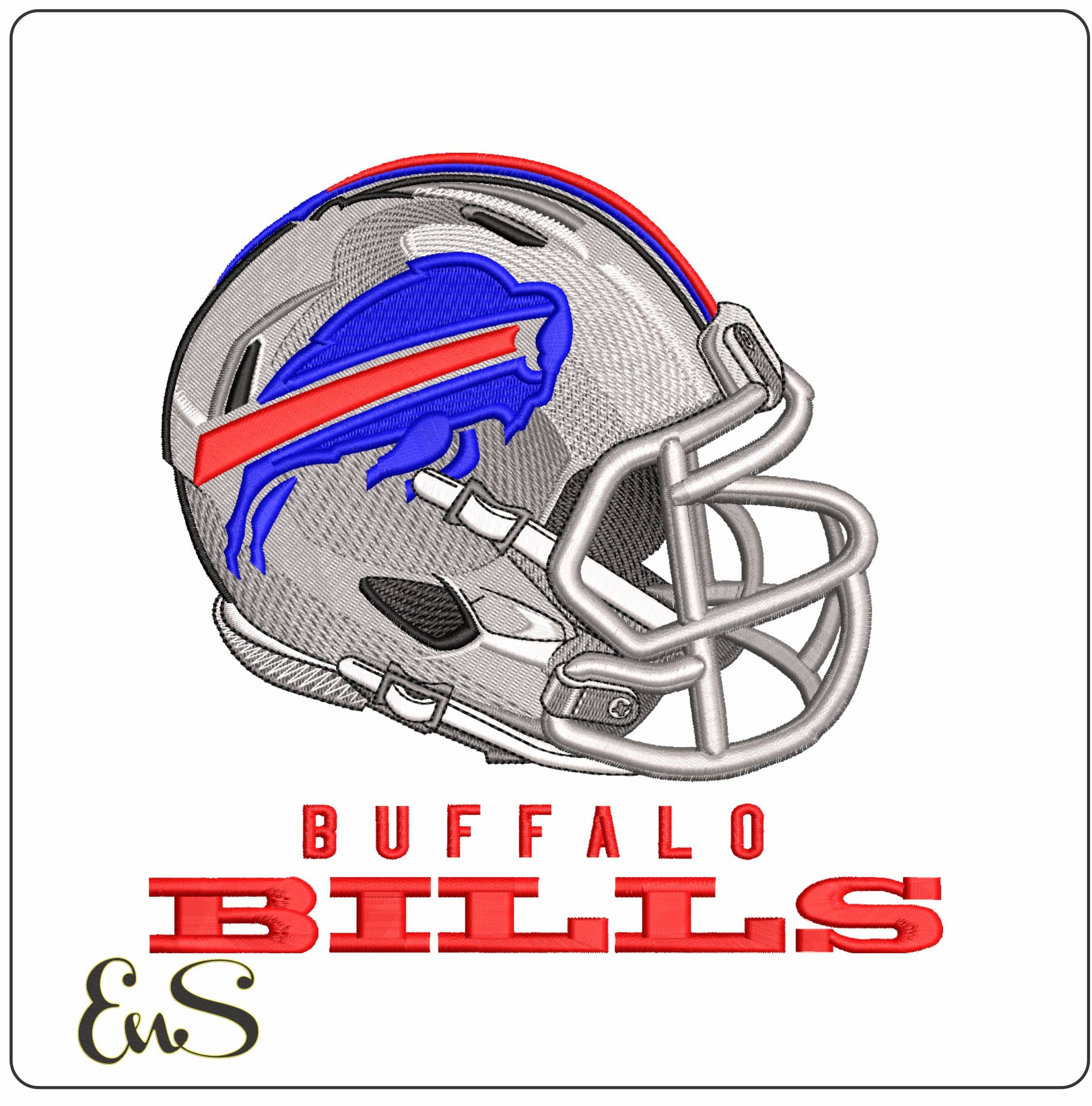 Buffalo Bills Helmet NFL - Elegant embroidery design file - instant download