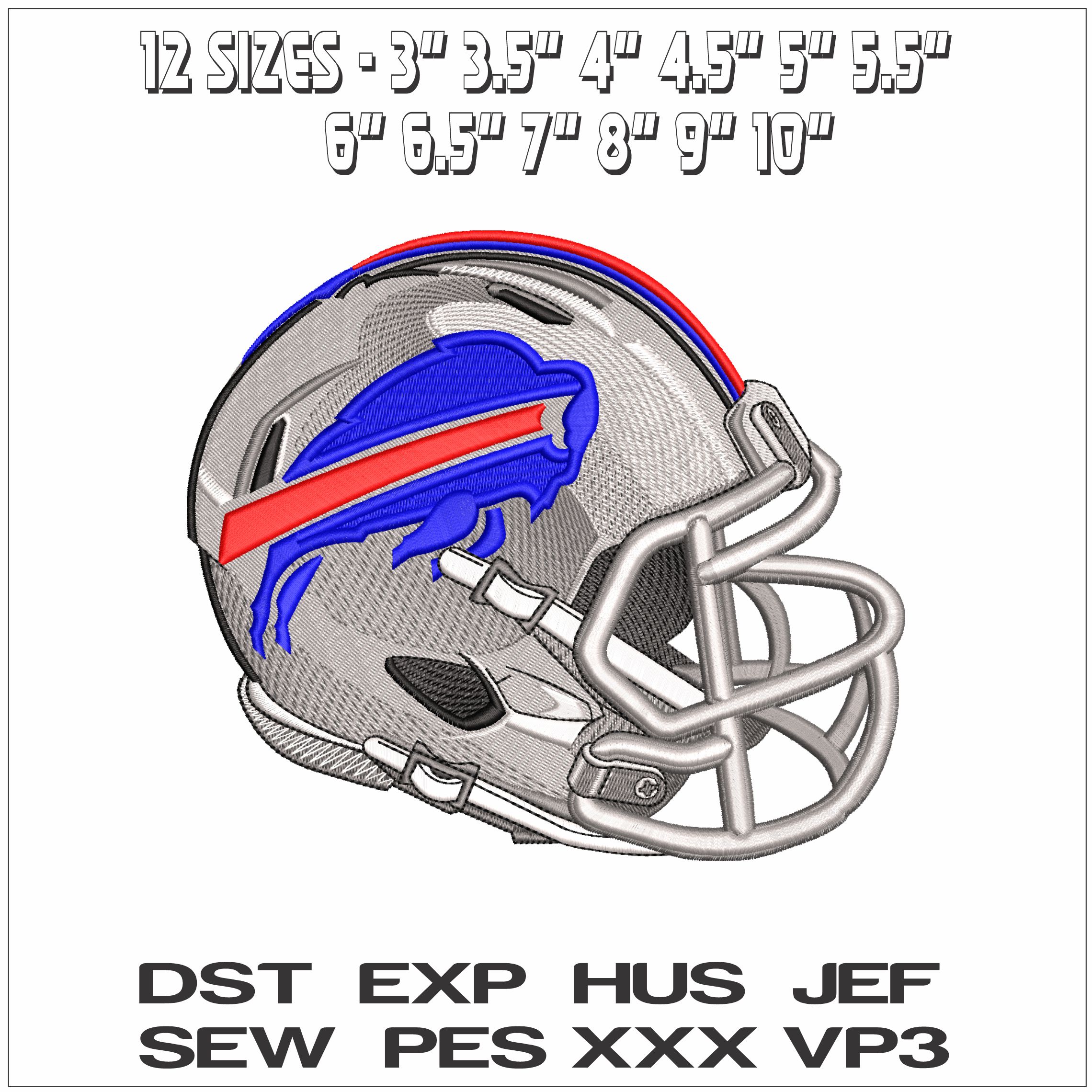Buffalo Bills Helmet NFL No Name - Elegant embroidery design file - instant download — view 2