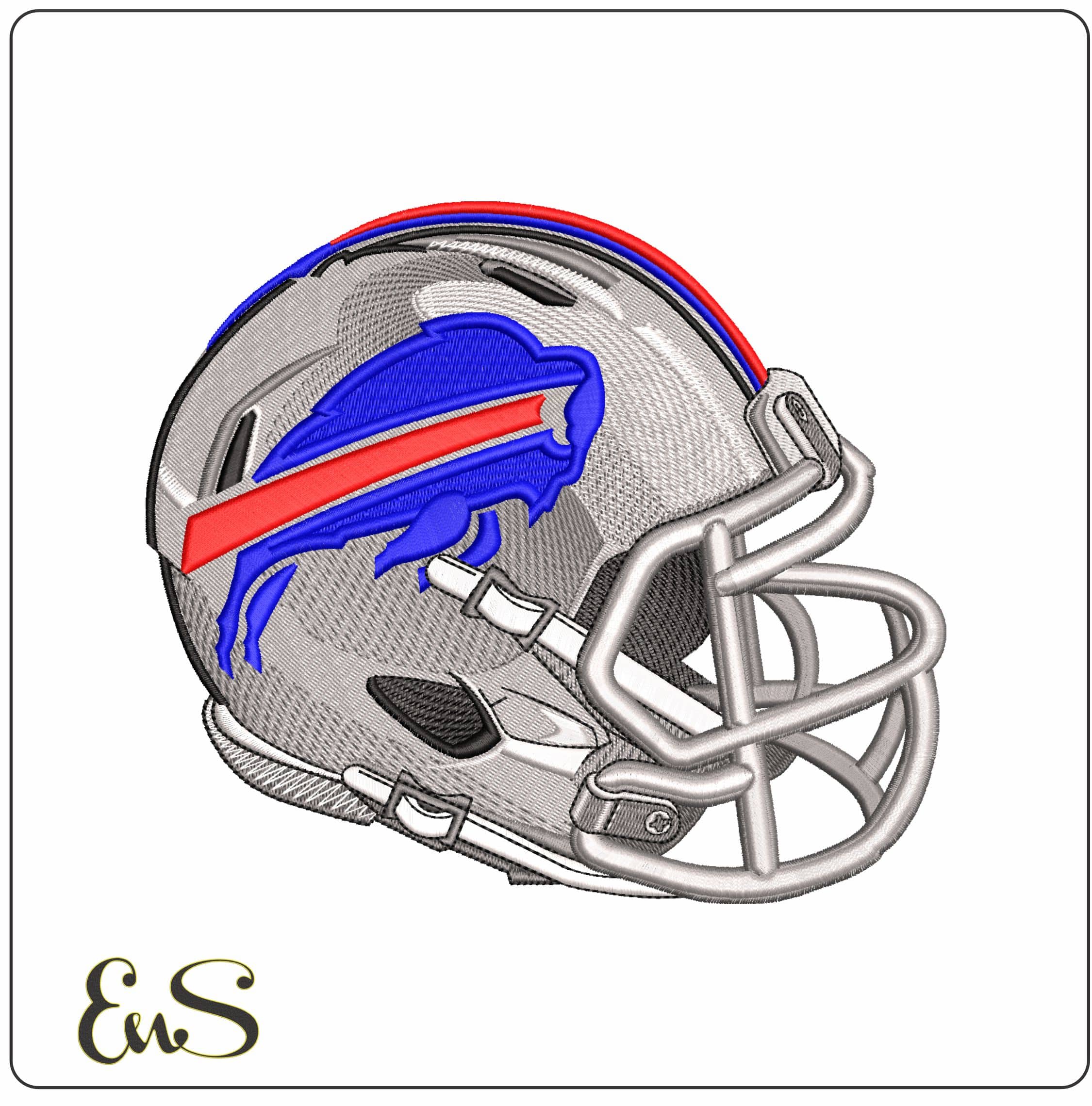 Buffalo Bills Helmet NFL No Name - Elegant embroidery design file - instant download