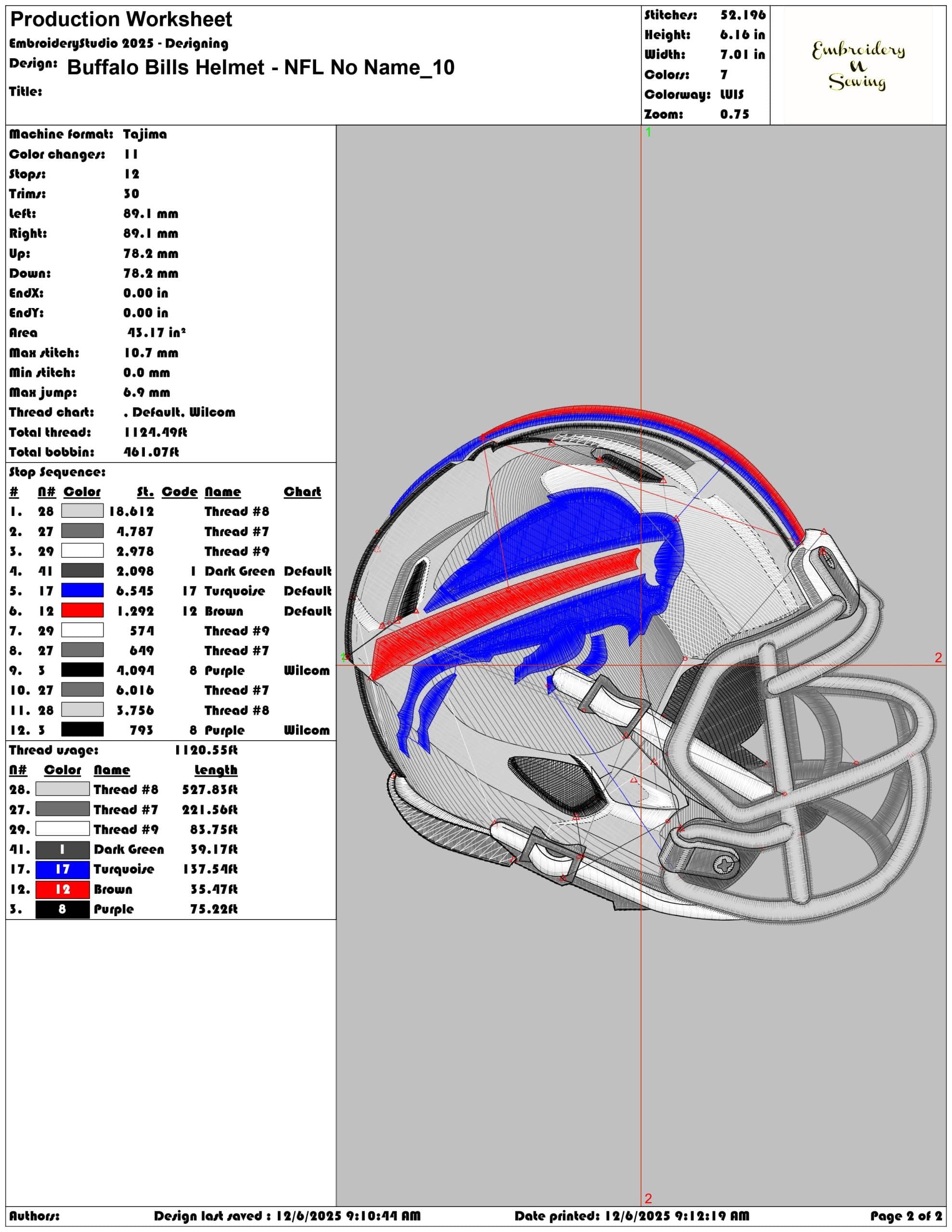 Buffalo Bills Helmet NFL No Name - Elegant embroidery design file - instant download — view 3