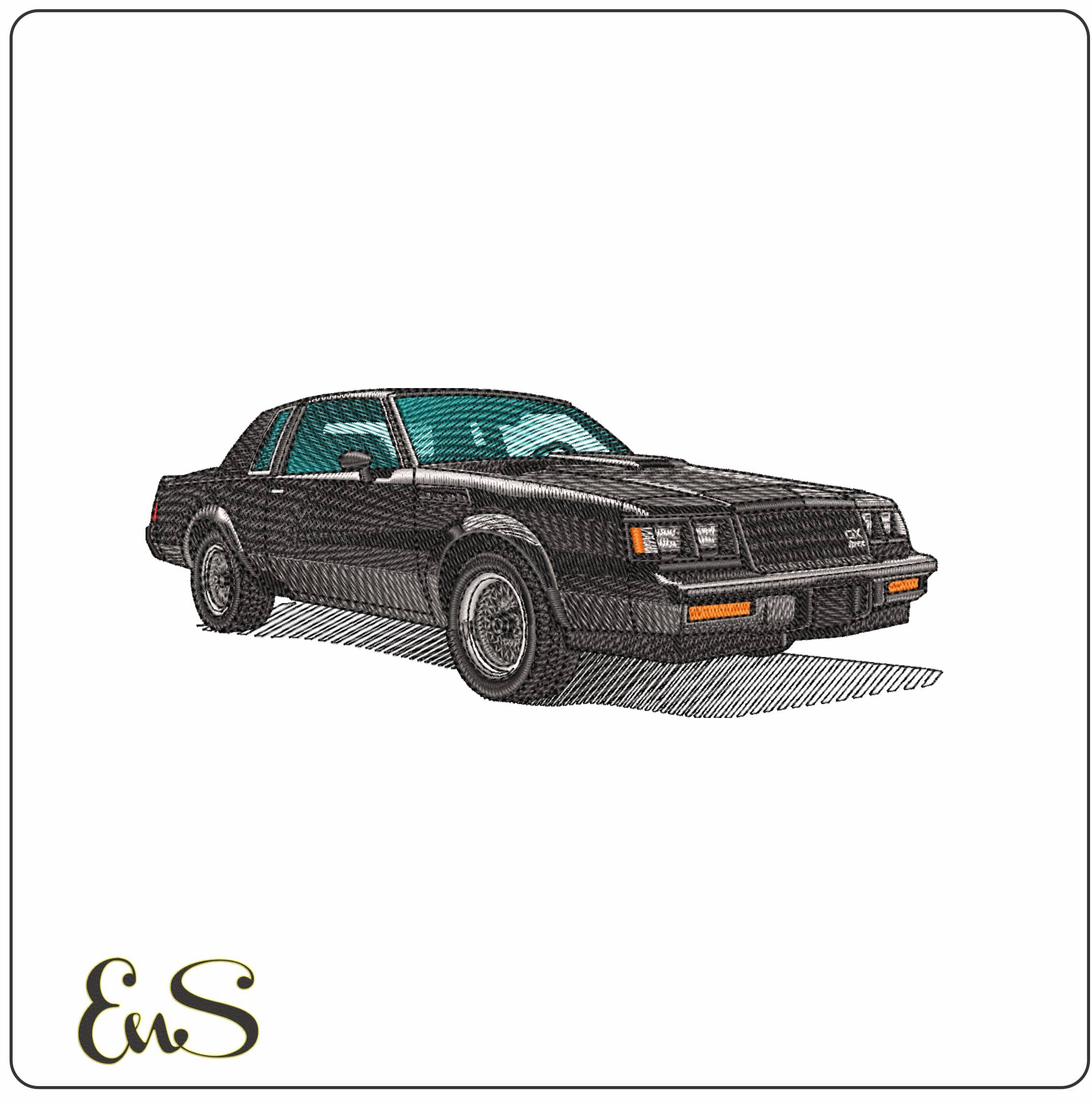 Buick GNX 87 Grand National - Elegant embroidery design file - instant download