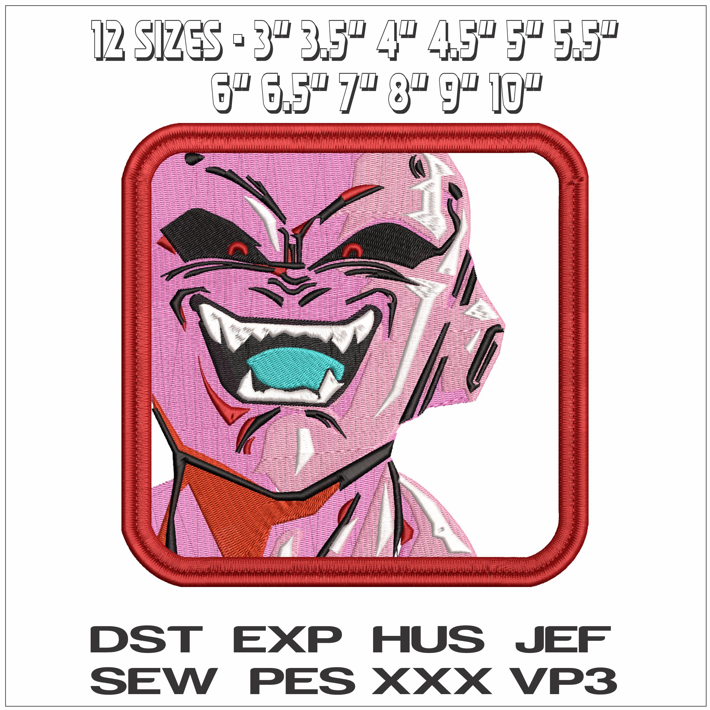Buu Frame Anime- Elegant embroidery design file - instant download — view 2