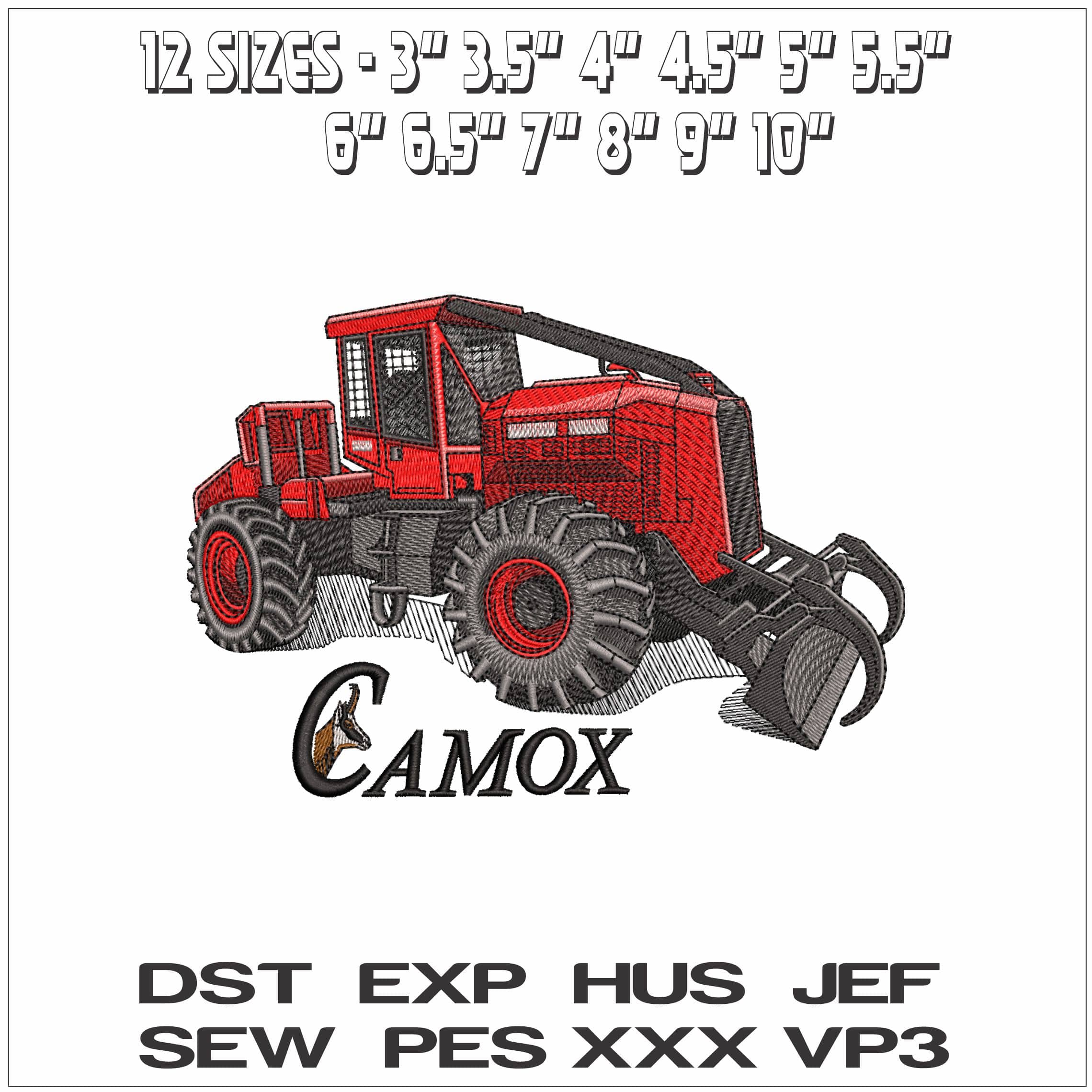 Camox F175 Log Grabber with Name- Elegant embroidery design file - instant download — view 2