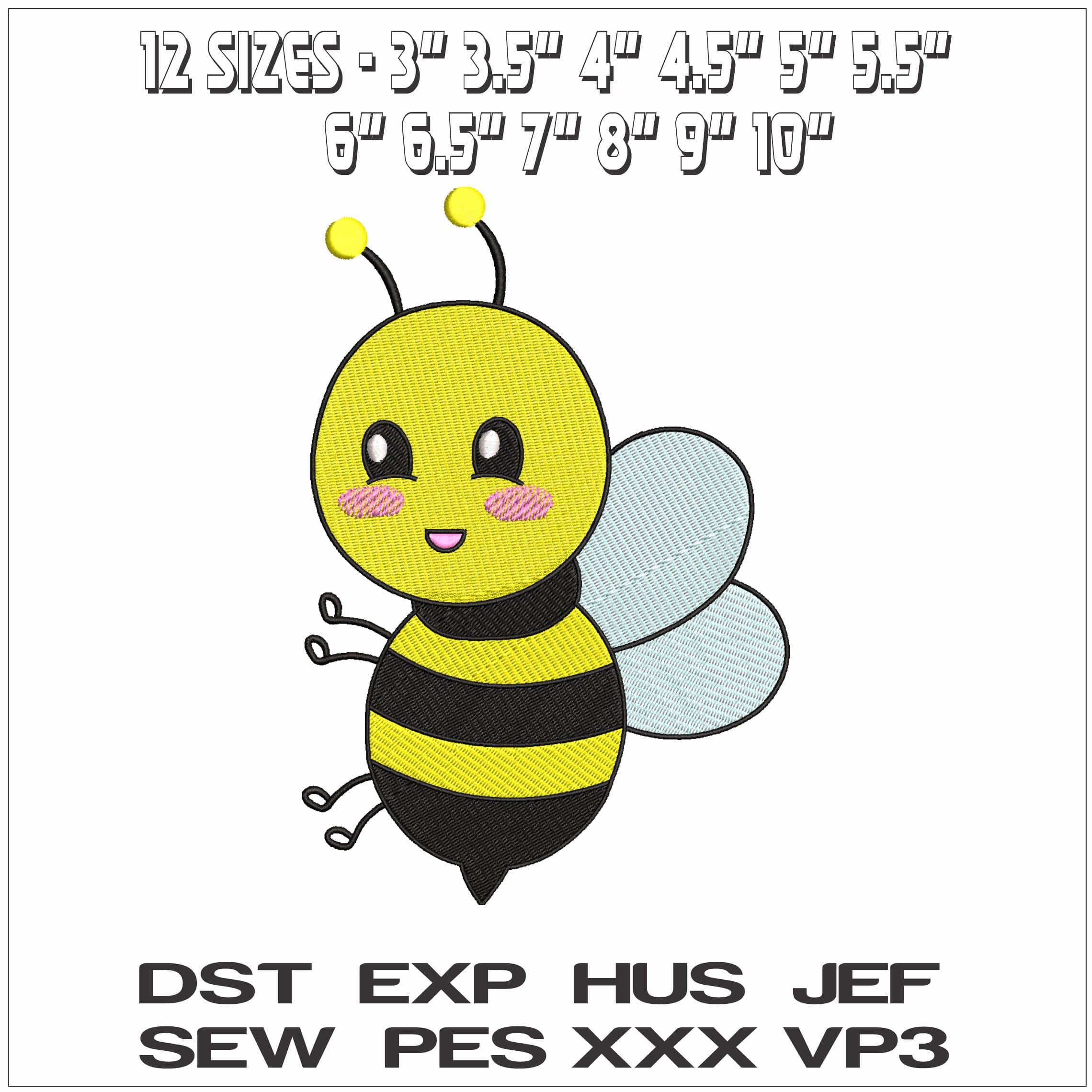 Childrens Bee - Elegant embroidery design file - instant download — view 2