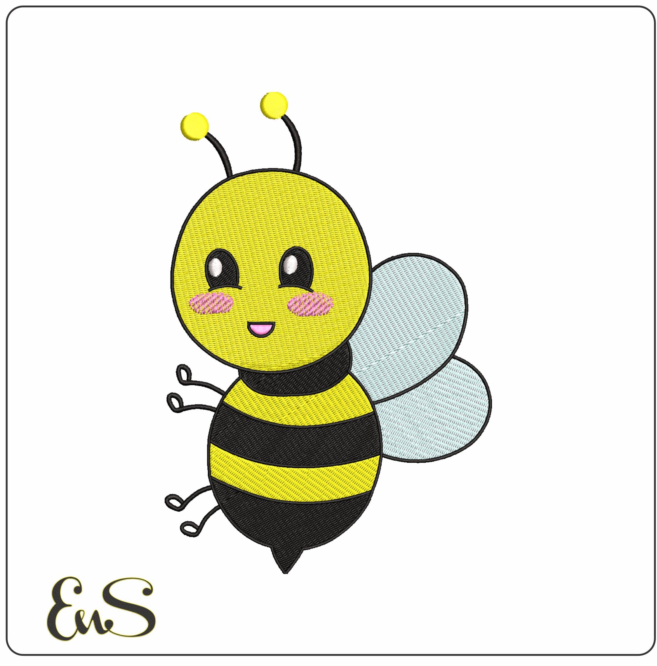 Childrens Bee - Elegant embroidery design file - instant download