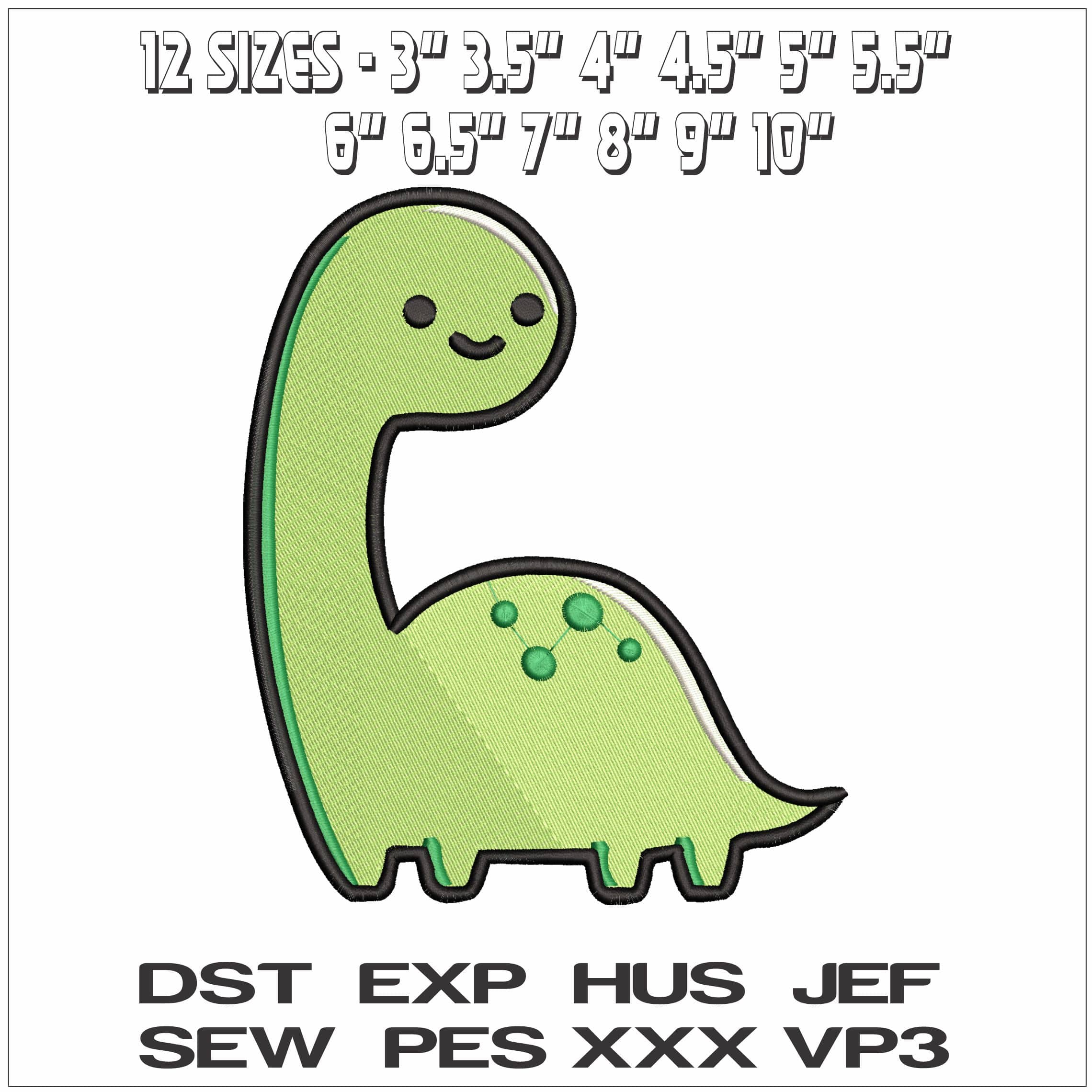 Childrens Dinosaur - Elegant embroidery design file - instant download — view 2