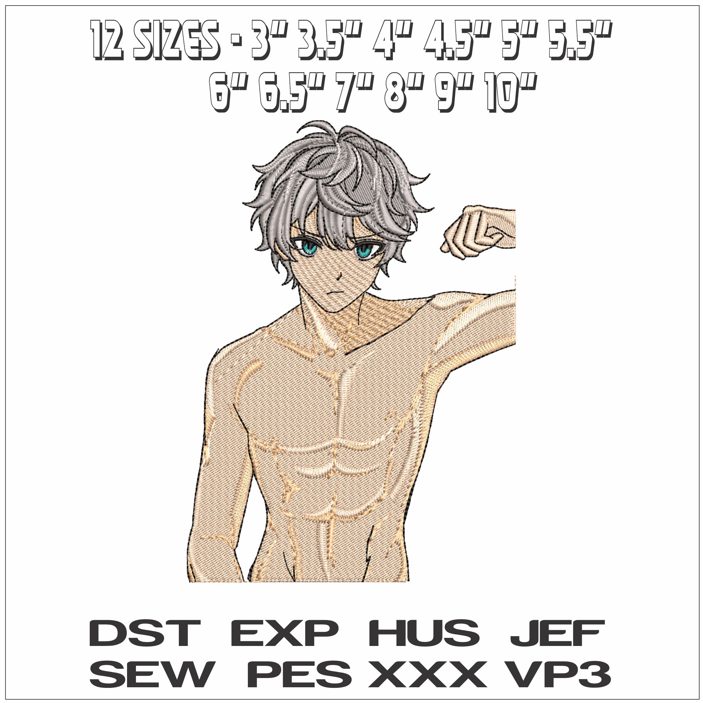 Chongyun Genshin blue eys 6 Pack Anime- Elegant embroidery design file - instant download — view 2
