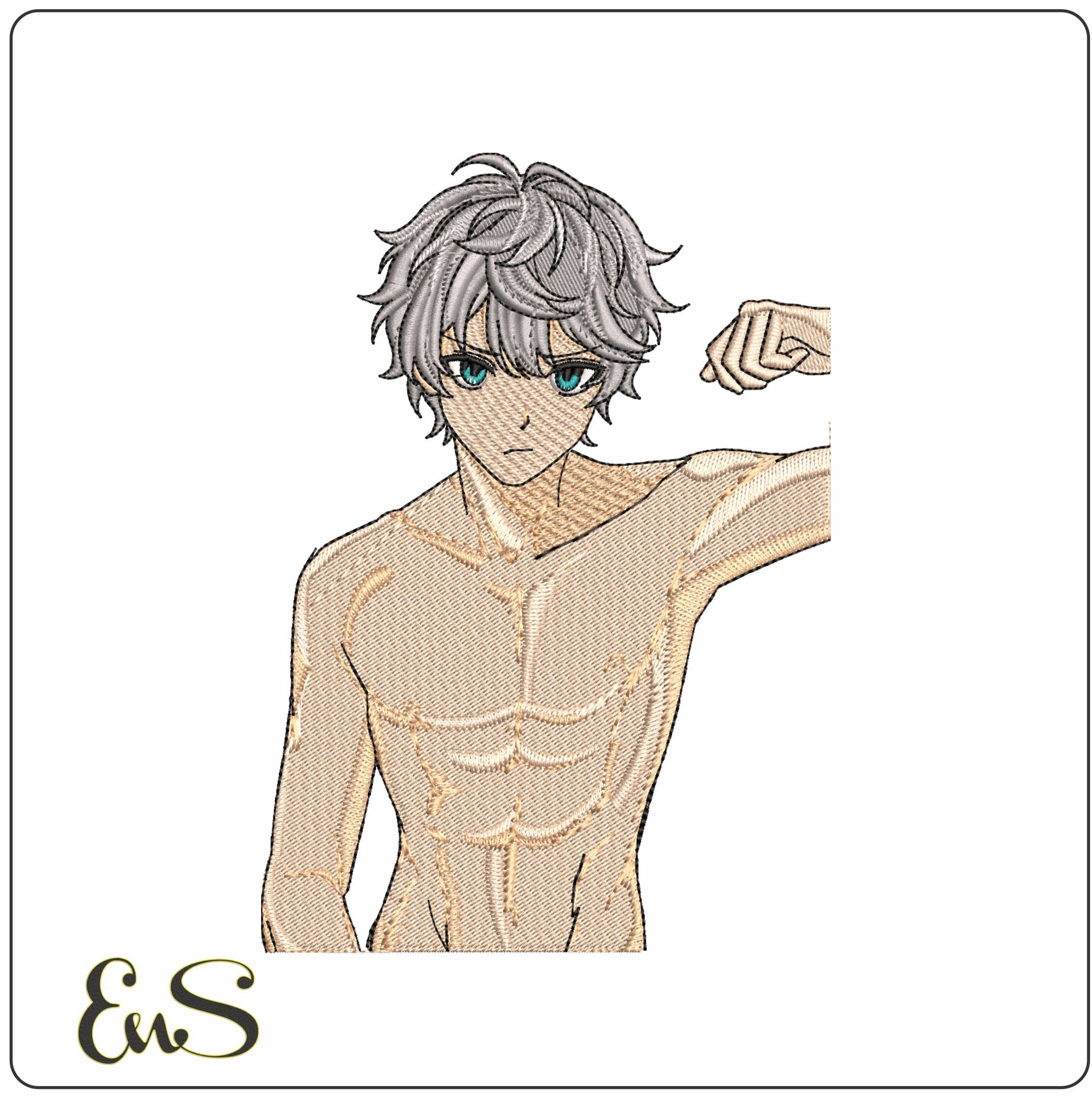 Chongyun Genshin blue eys 6 Pack Anime- Elegant embroidery design file - instant download