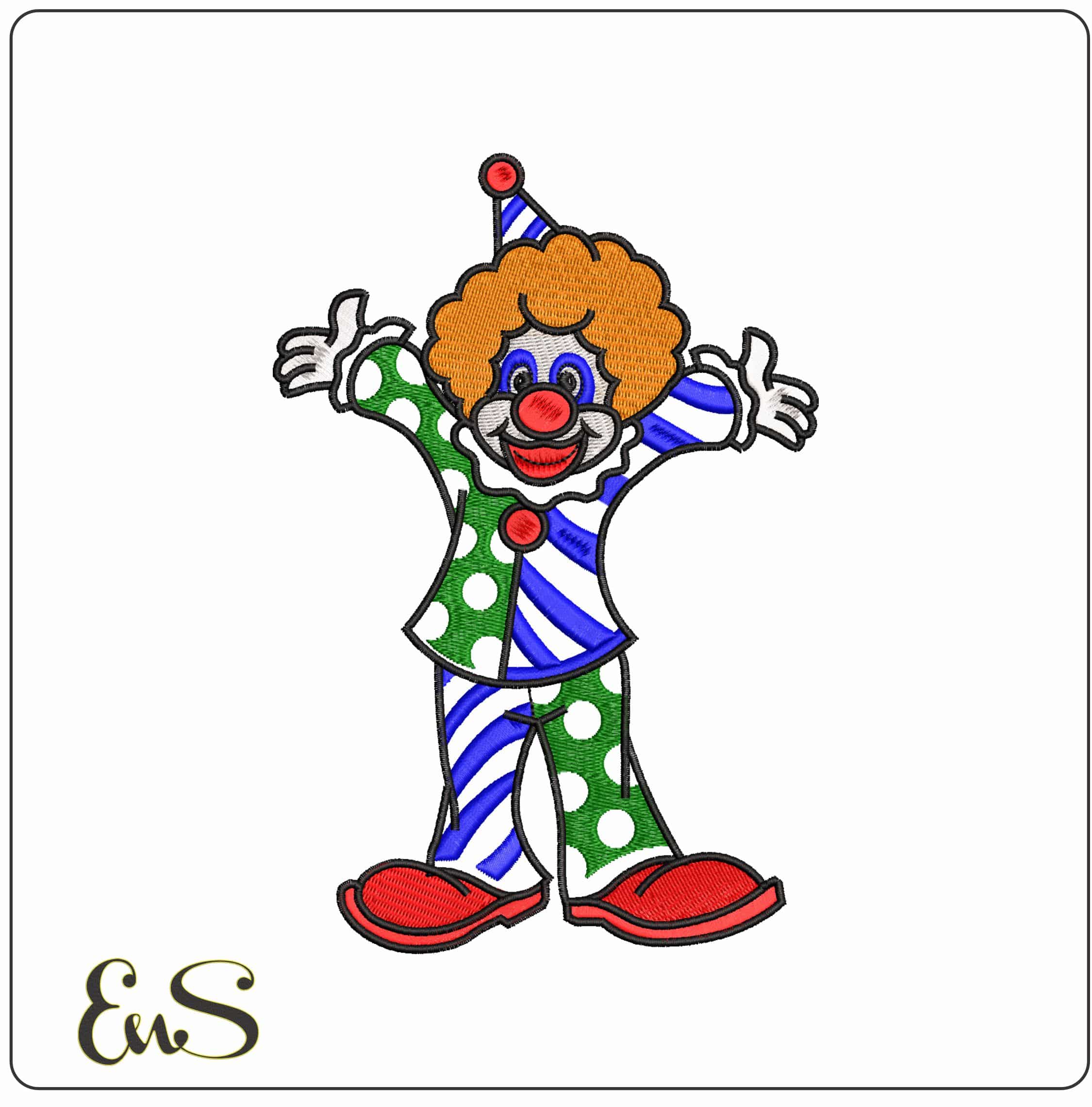 Clown- Elegant embroidery design file - instant download