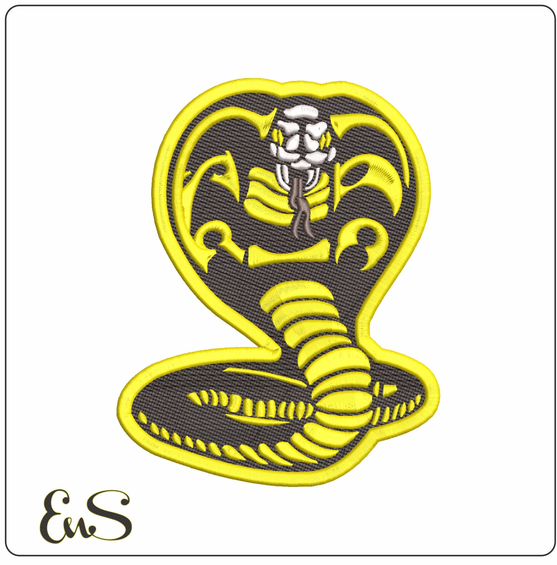 Cobra Kai Snake- Elegant embroidery design file - instant download