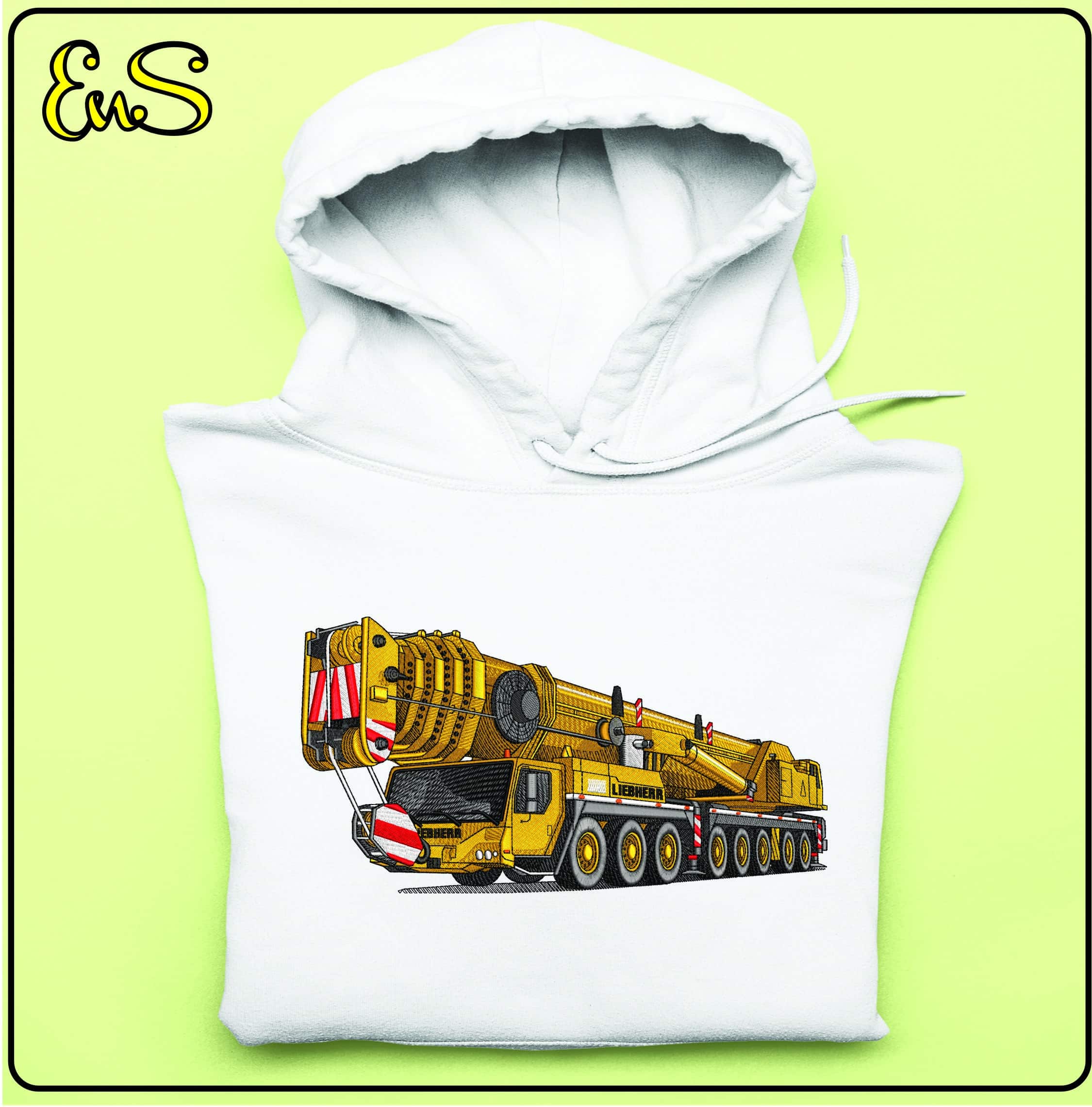 Construction Mobile Crane - Elegant embroidery design file - instant download — view 4