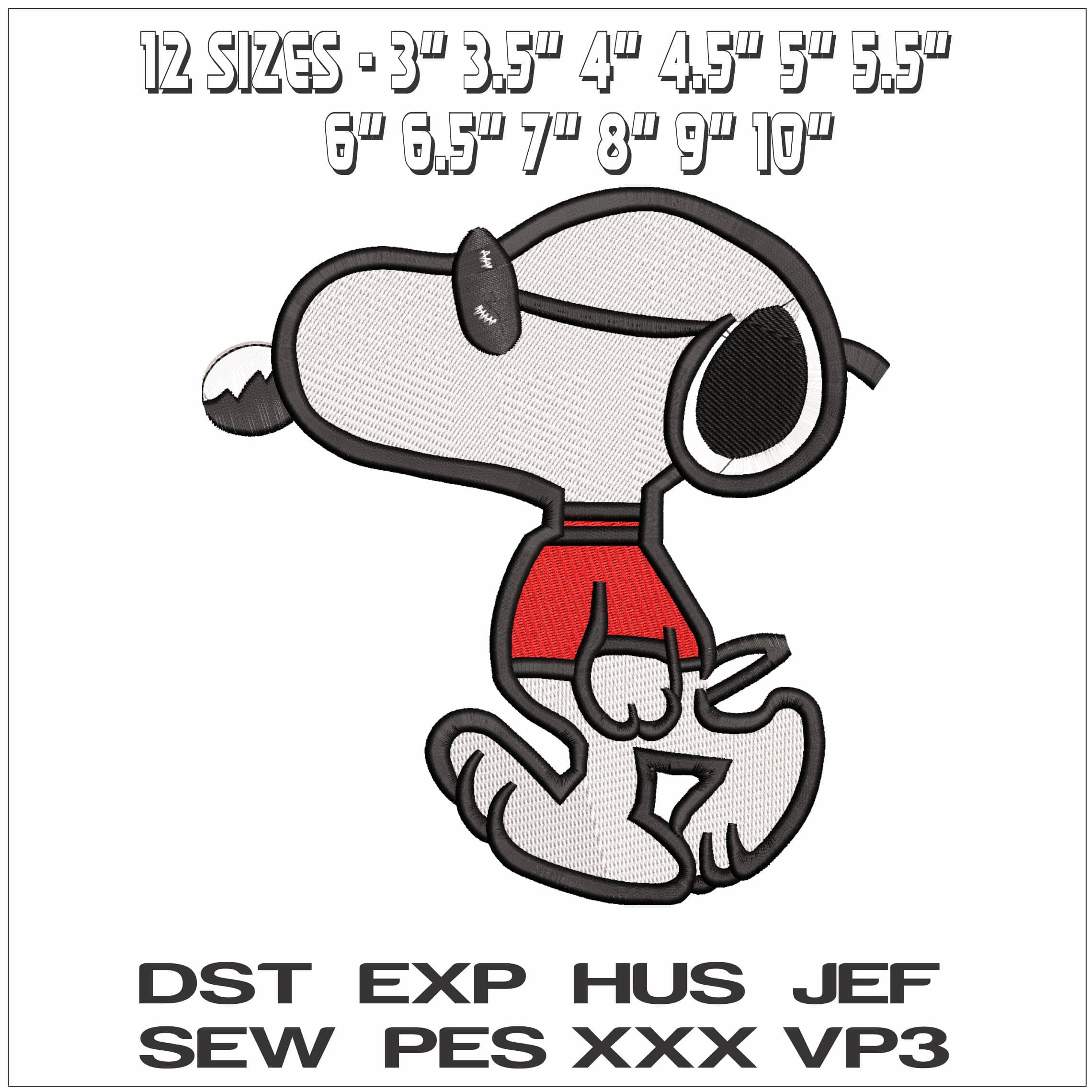 Cool Snoopy Walking- Elegant embroidery design file - instant download — view 2