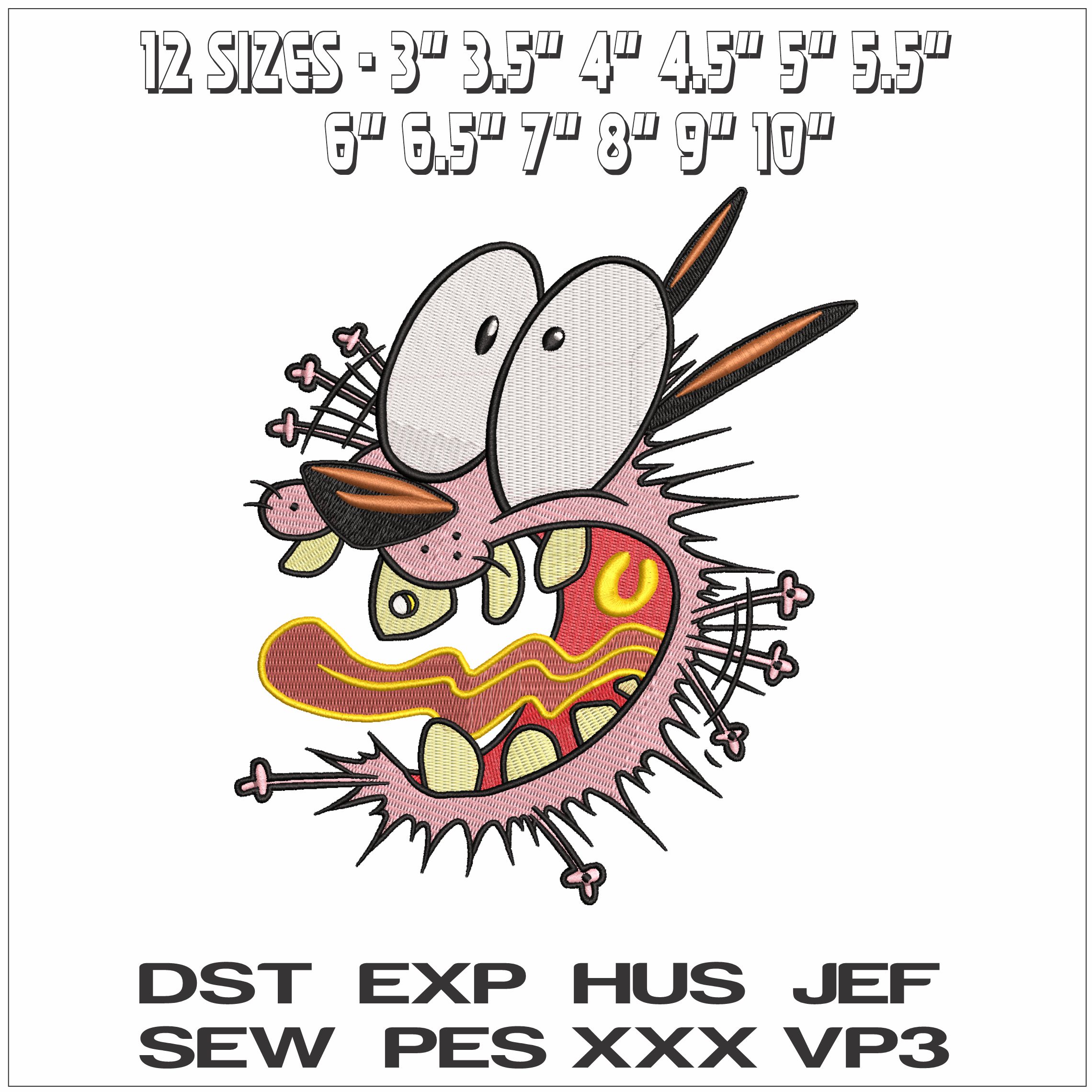 Courage Screaming Courage the Cowardly Dog- Elegant embroidery design file - instant download — view 2
