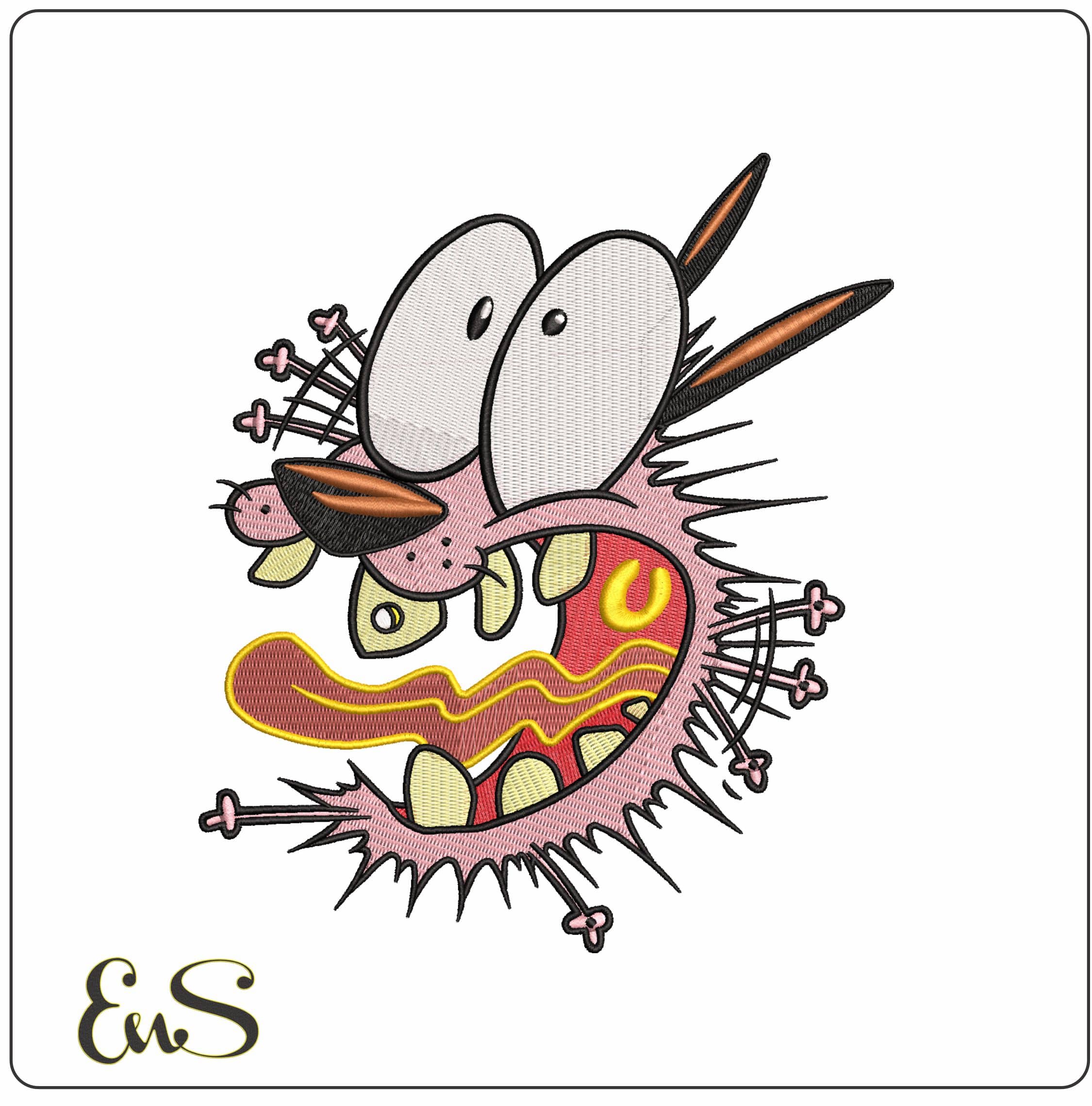 Courage Screaming Courage the Cowardly Dog- Elegant embroidery design file - instant download