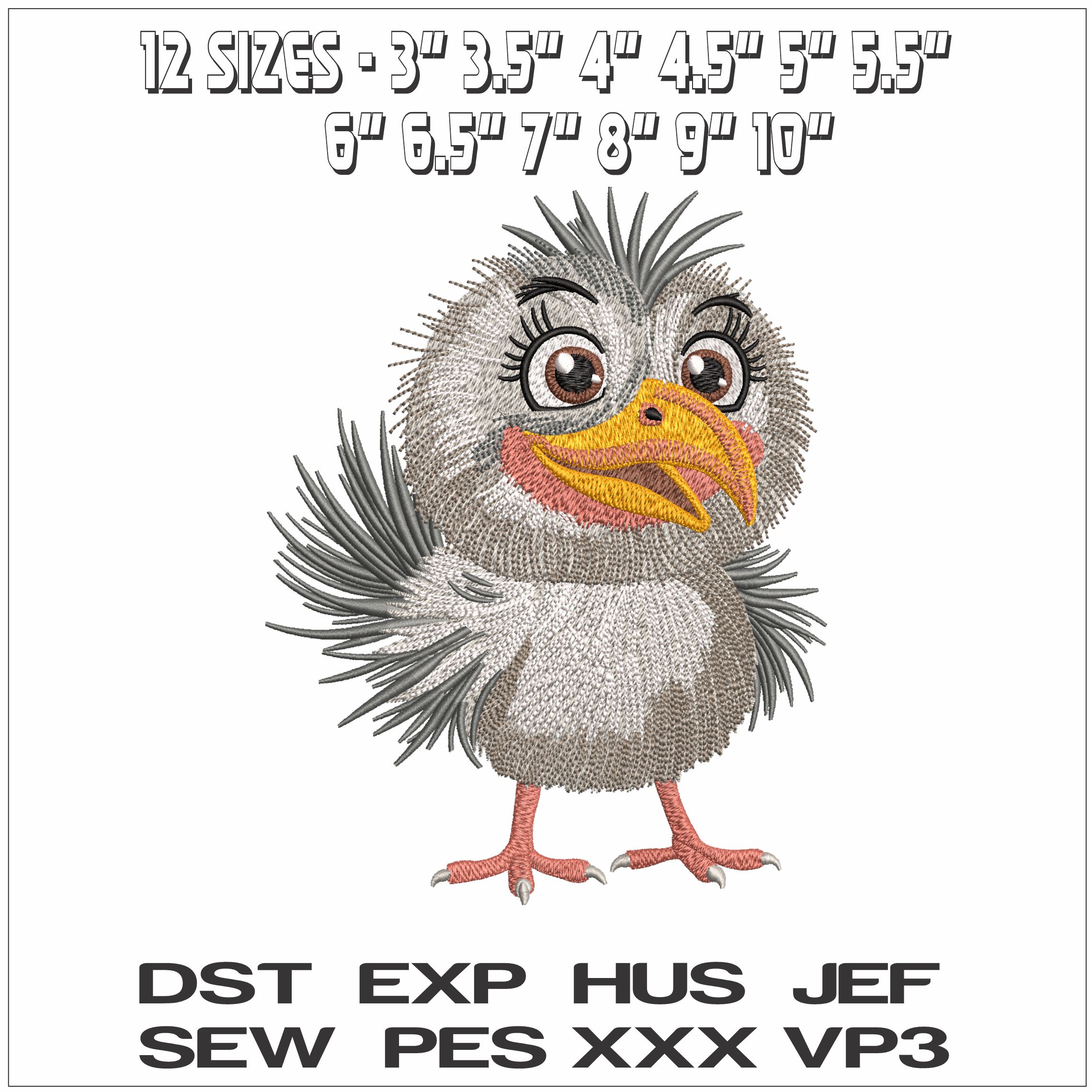Crazy bird- Elegant embroidery design file - instant download — view 2