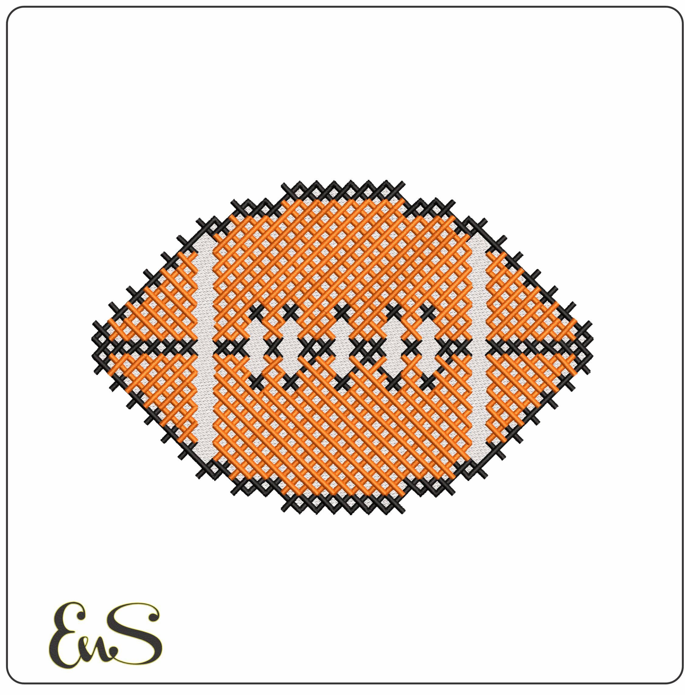 Cross Stitch Football- Elegant embroidery design file - instant download
