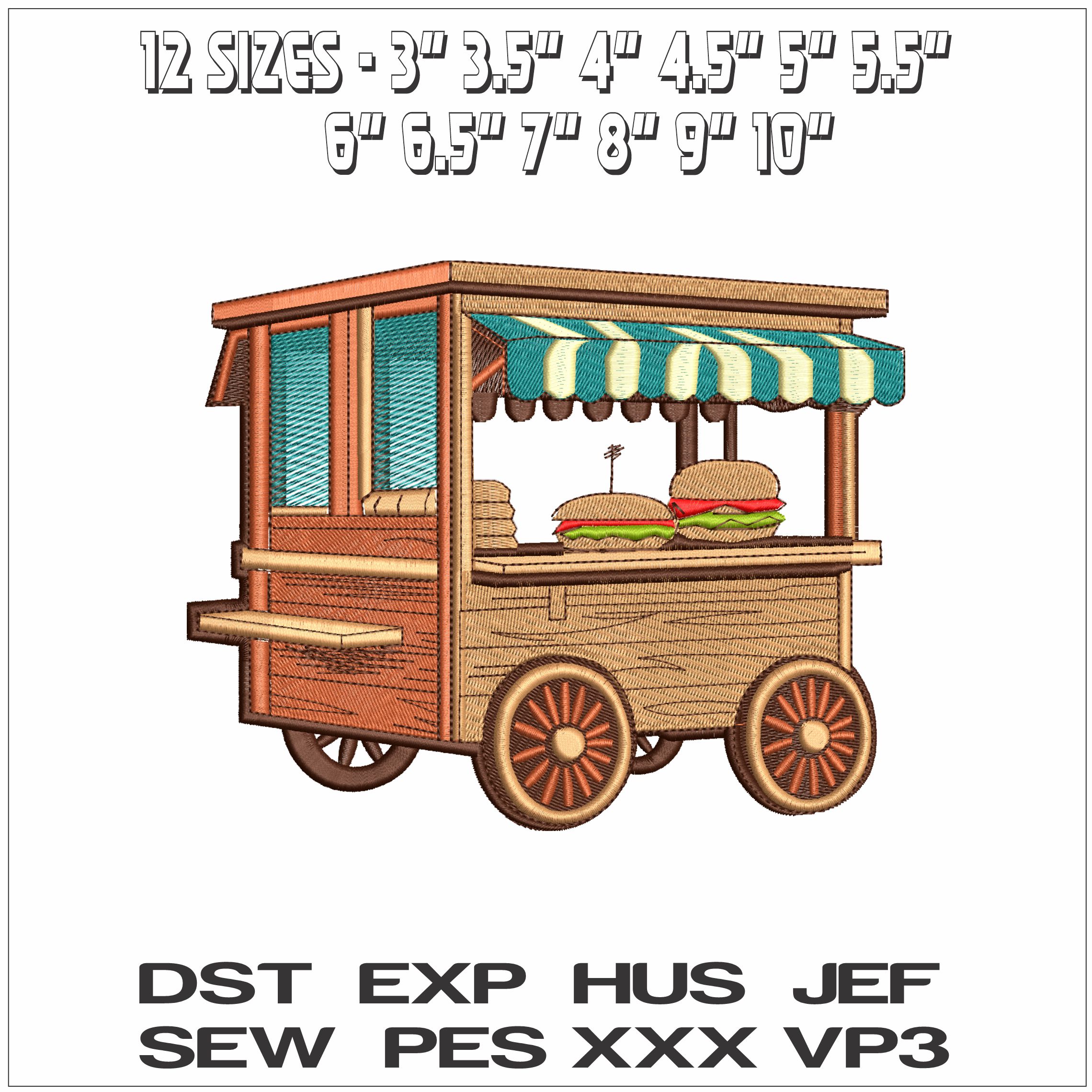Cuban Sandwich Truck- Elegant embroidery design file - instant download — view 2