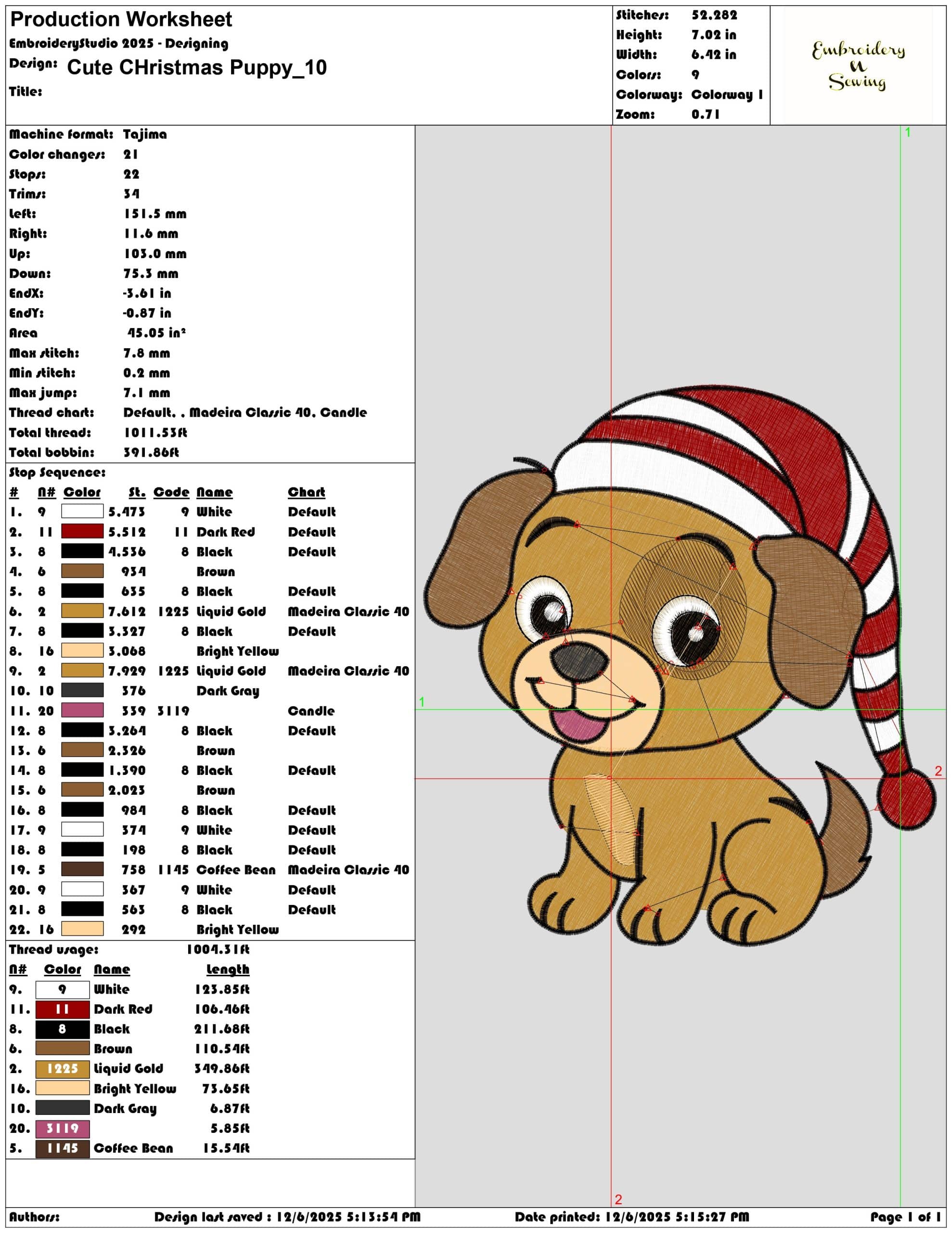 Cute CHristmas Puppy- Elegant embroidery design file - instant download — view 3