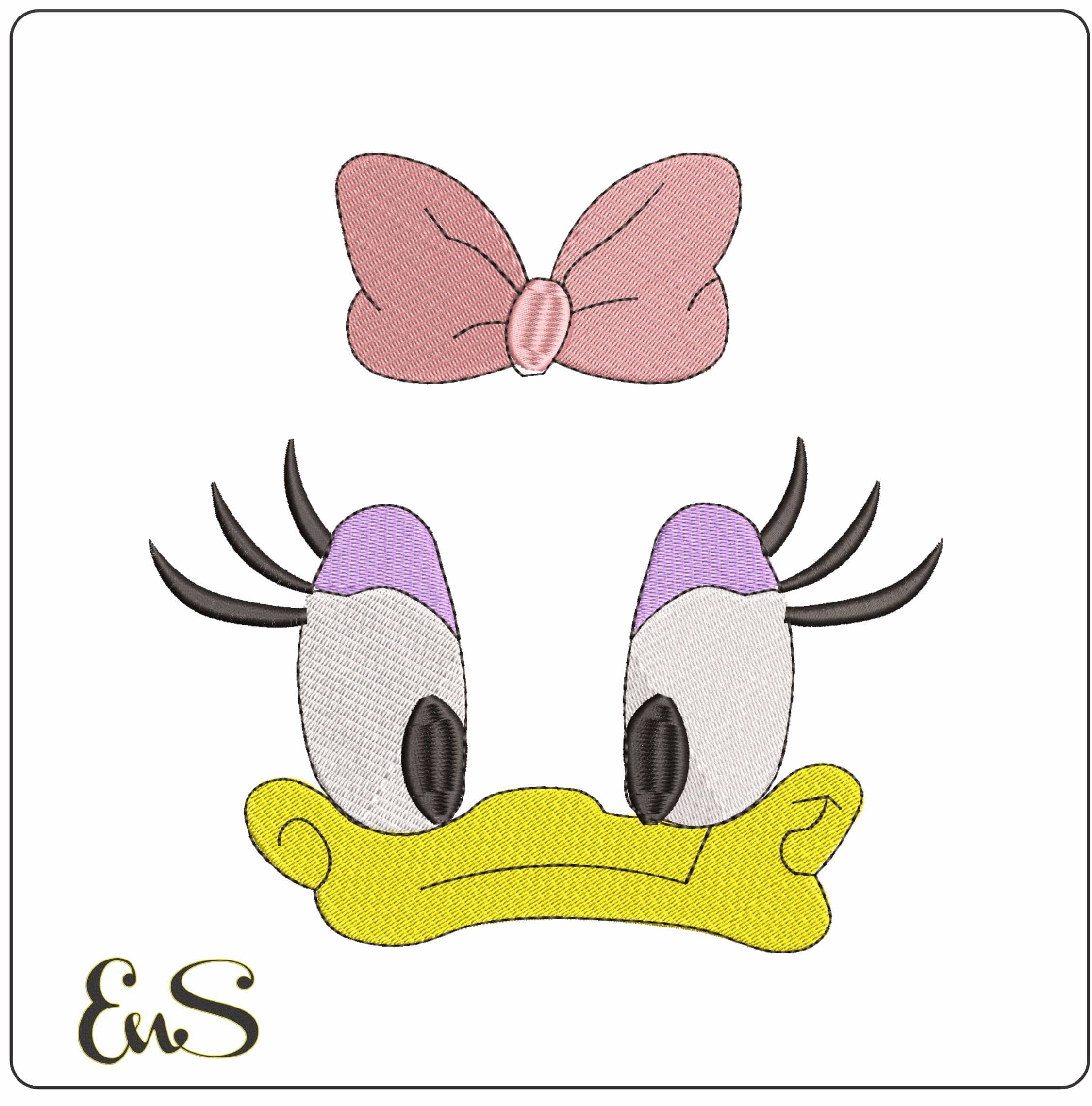 Daisy Duck Eyes- Elegant embroidery design file - instant download