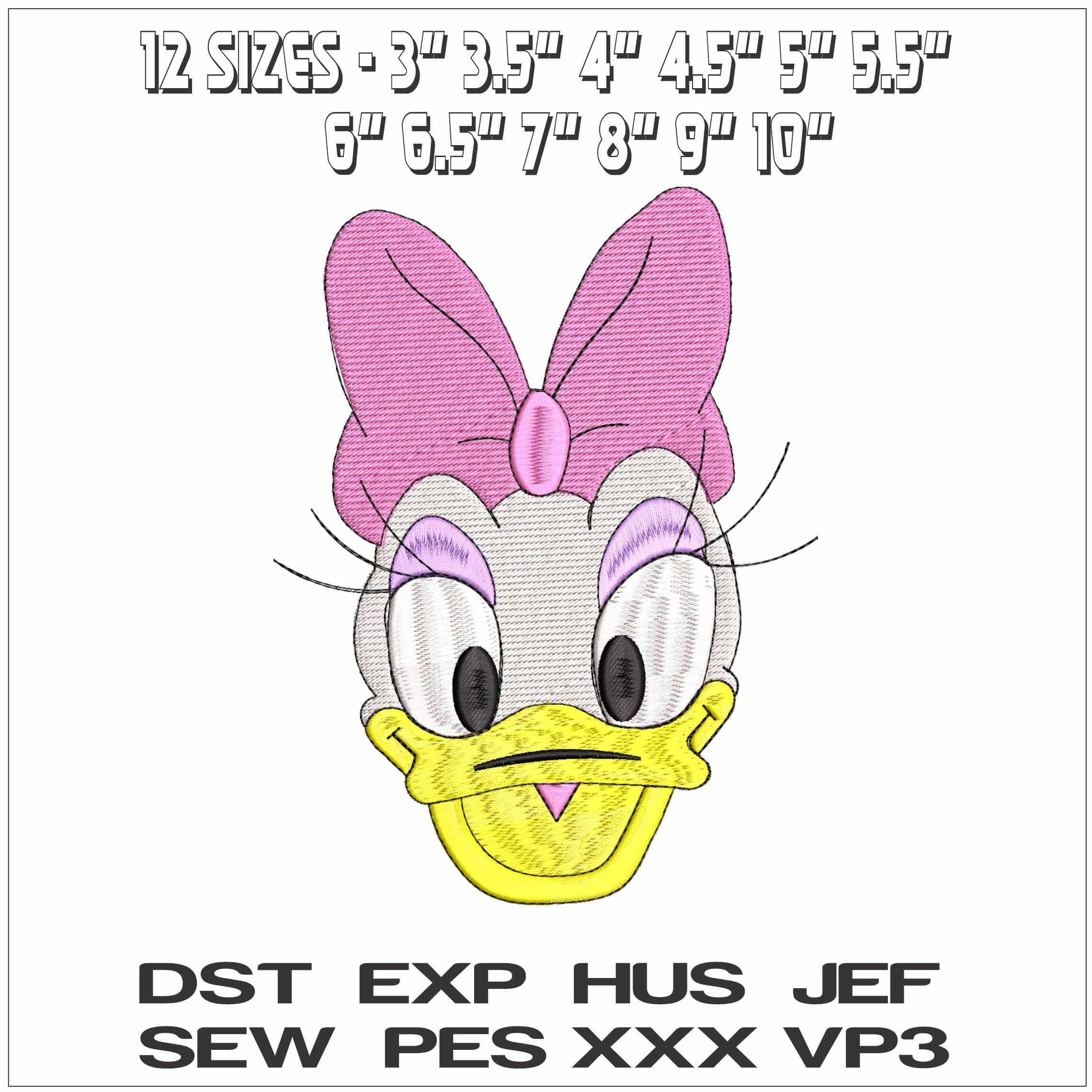 Daisy Duck Head- Elegant embroidery design file - instant download — view 2