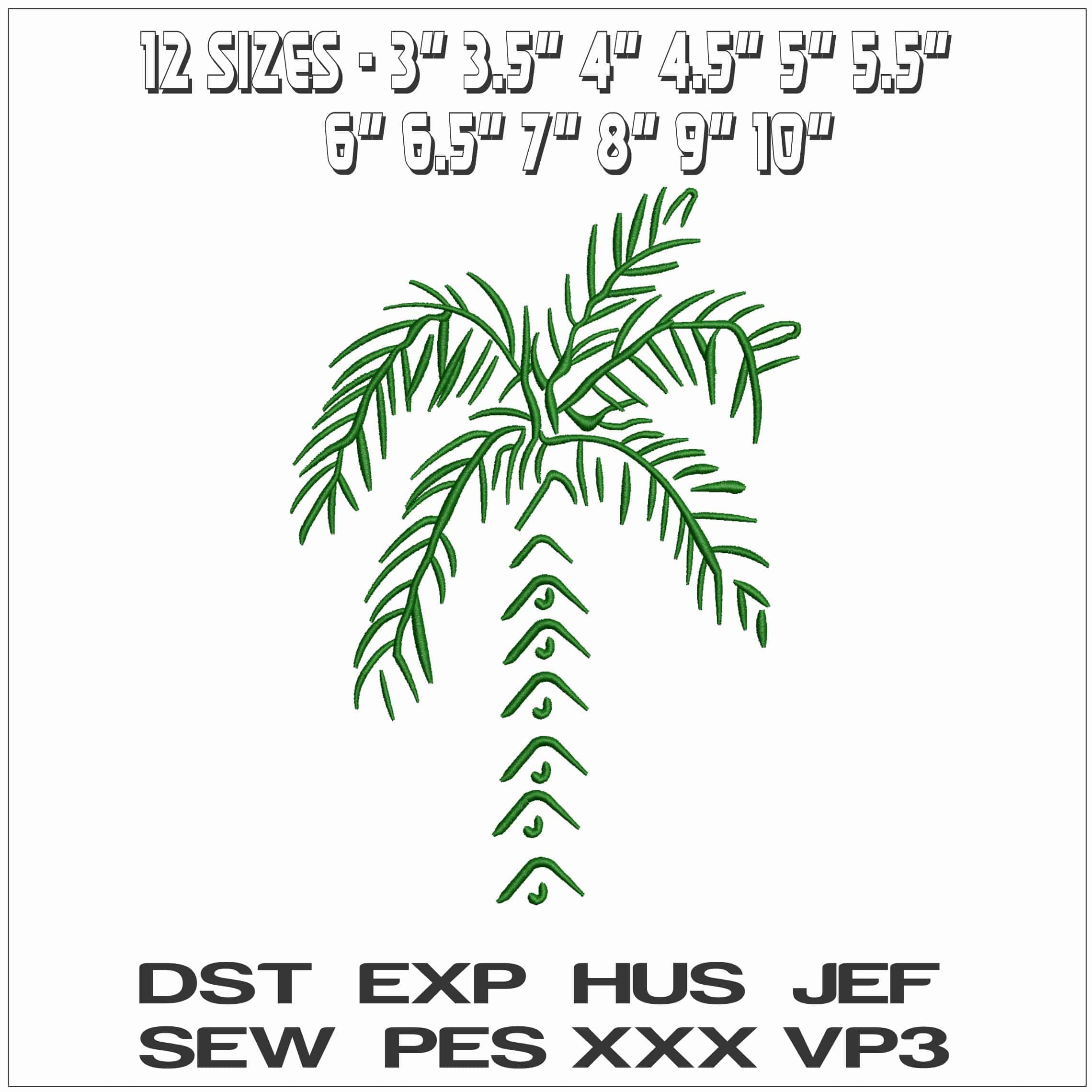 Date Tree- Elegant embroidery design file - instant download — view 2