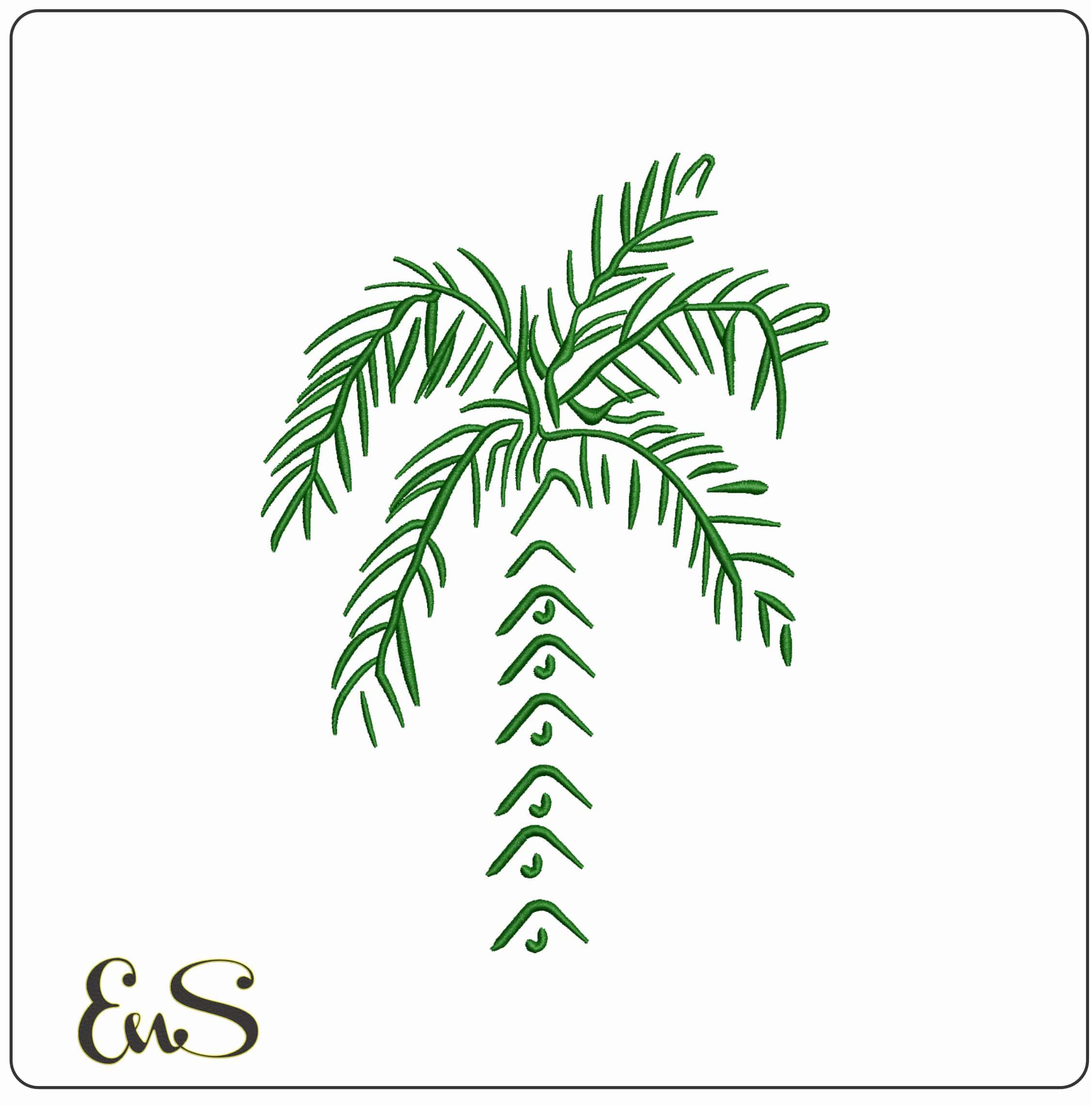 Date Tree- Elegant embroidery design file - instant download
