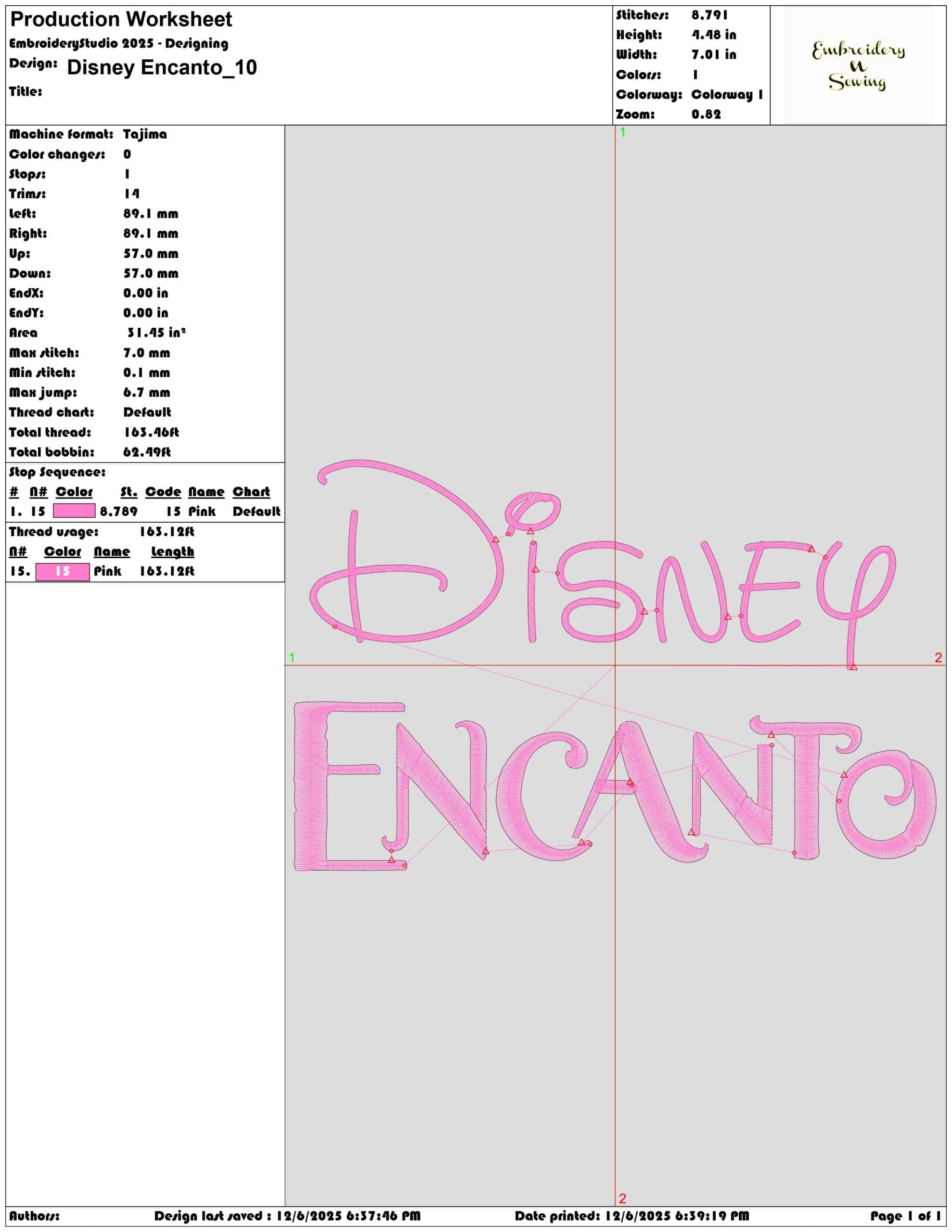 Disney Encanto- Elegant embroidery design file - instant download — view 3