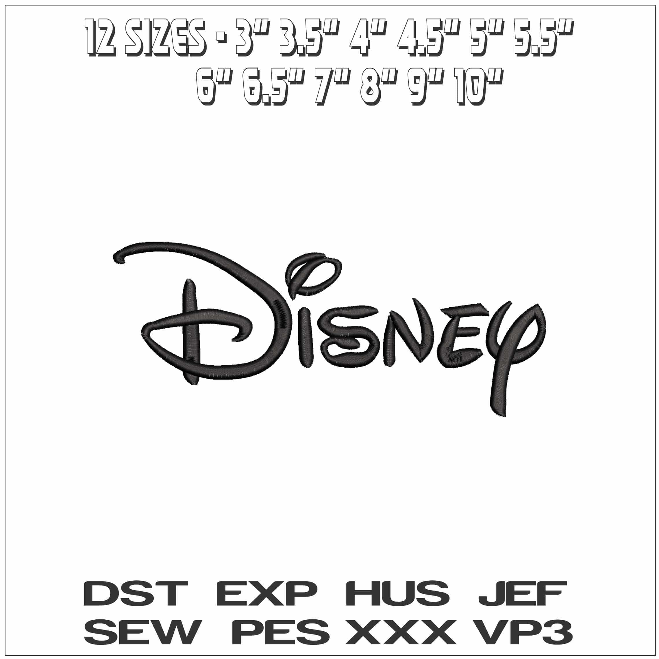 Disney Logo- Elegant embroidery design file - instant download — view 2