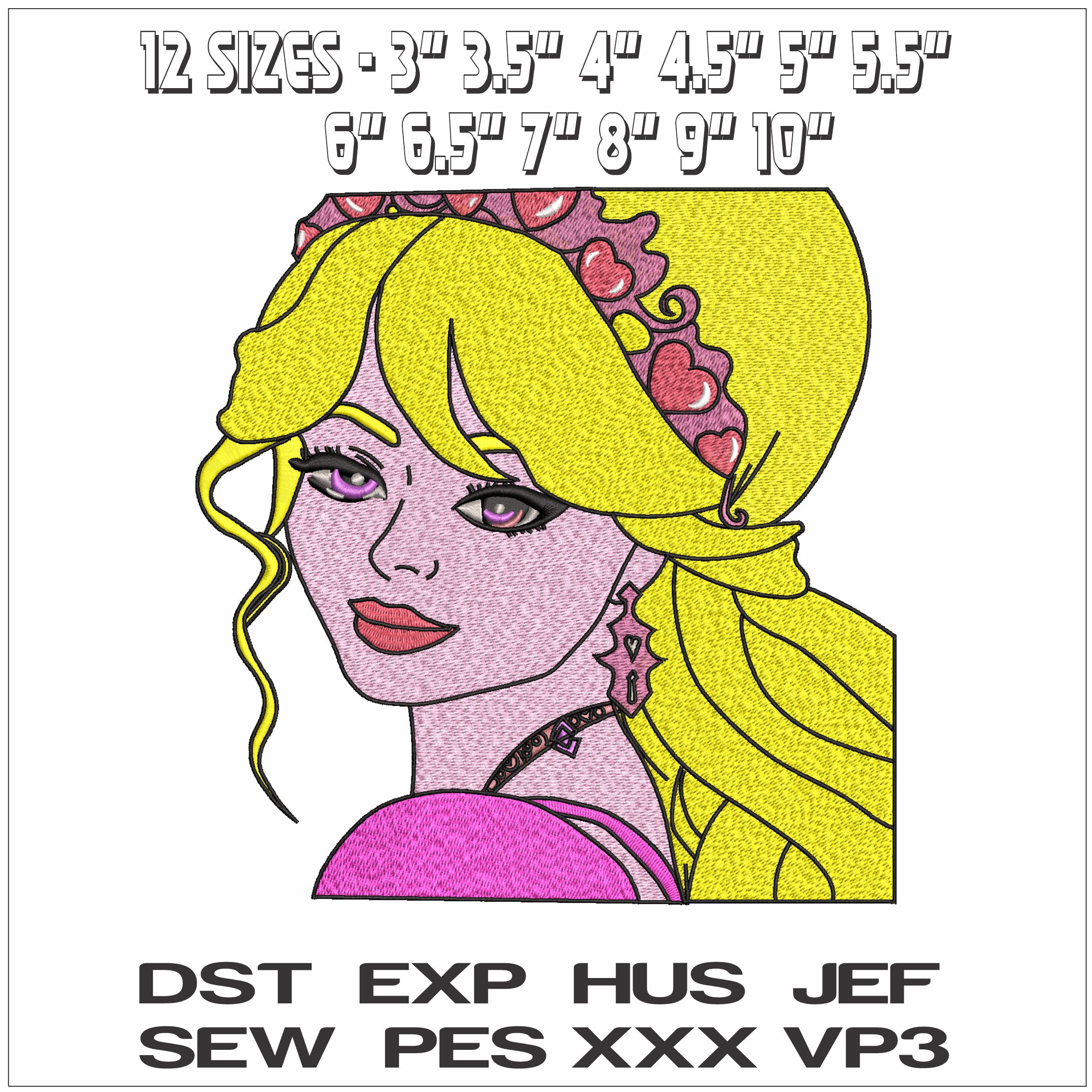 Disney Princess face- Elegant embroidery design file - instant download — view 2