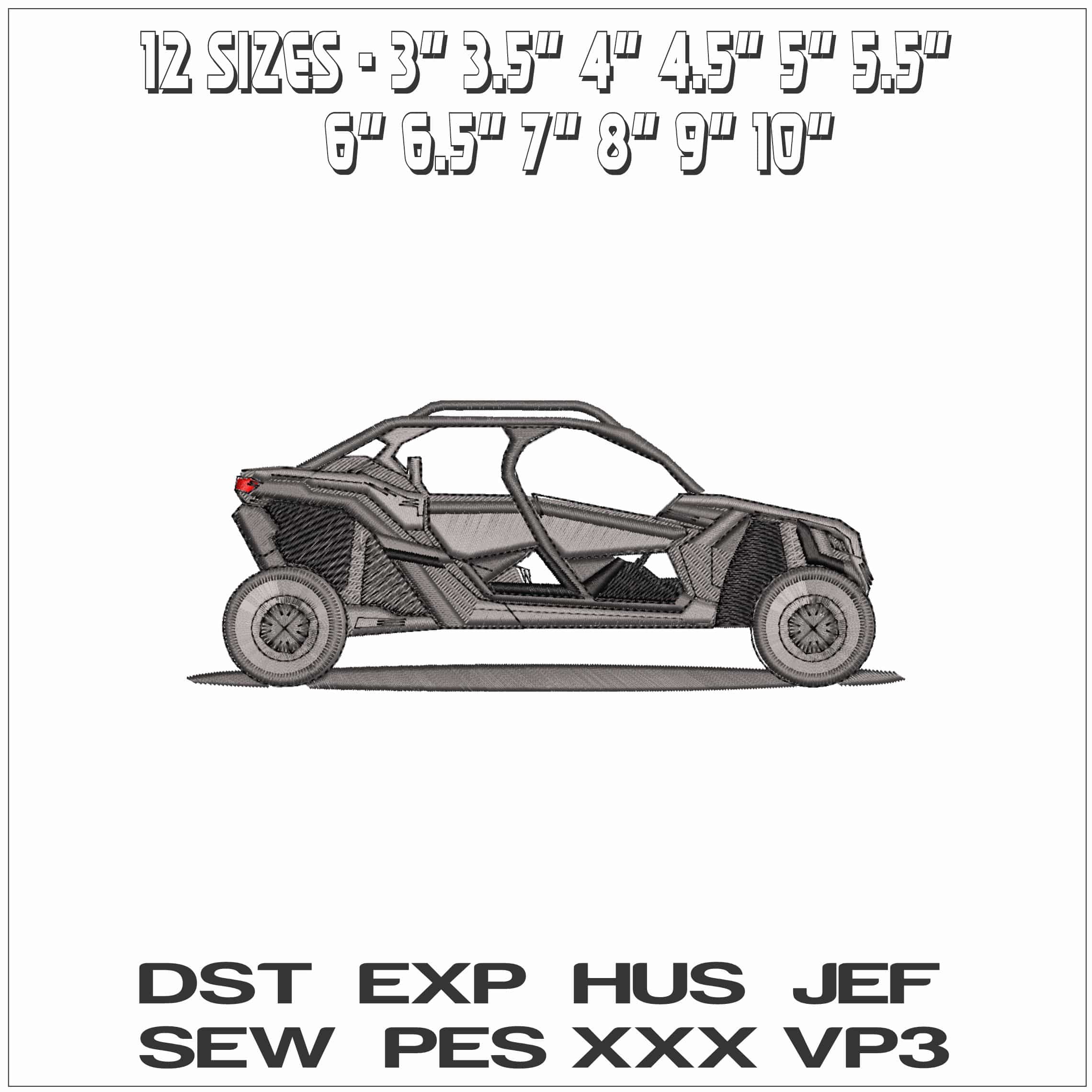 Dune Buggy- Elegant embroidery design file - instant download — view 2