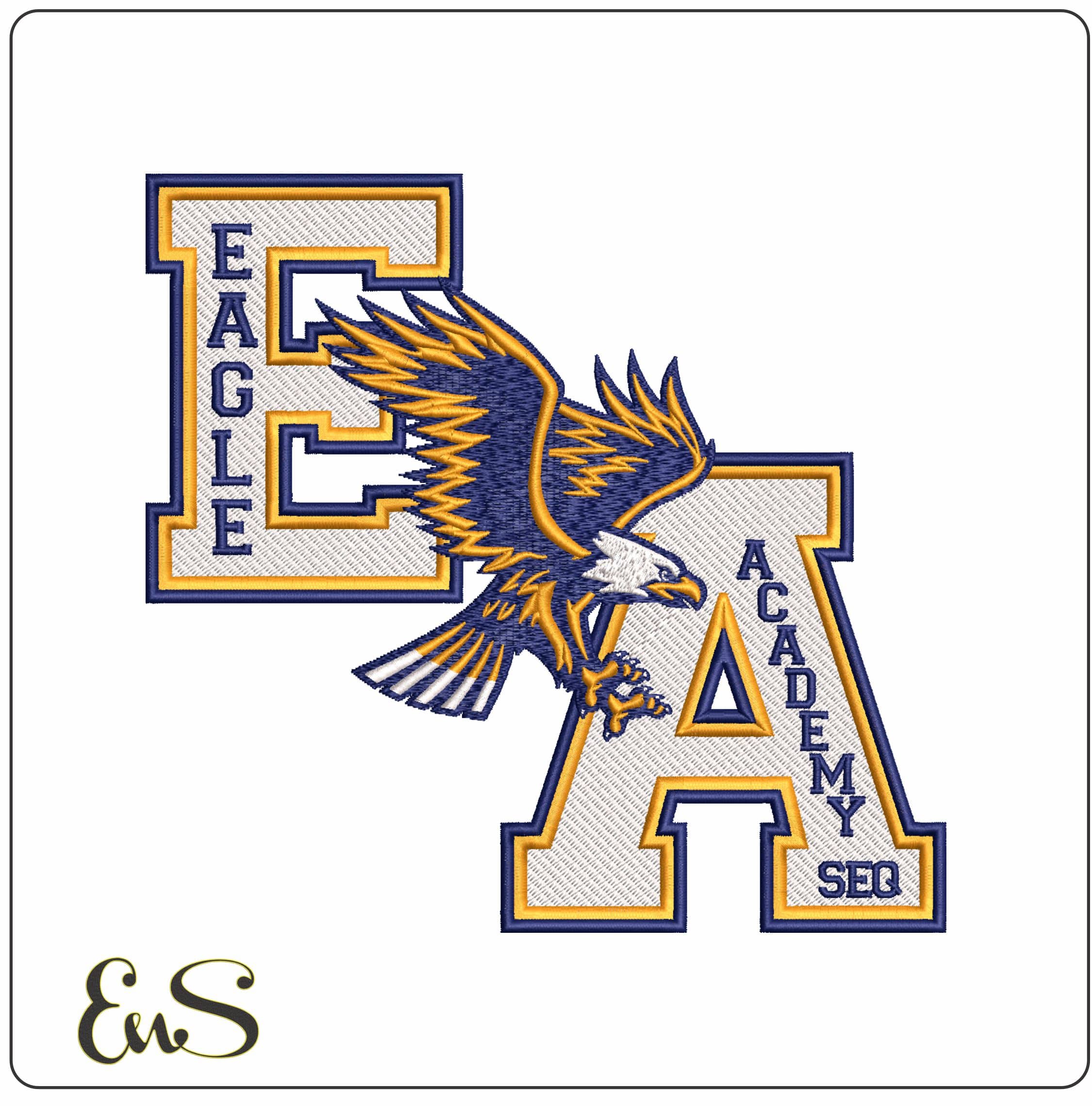 Eagle Academy- Elegant embroidery design file - instant download