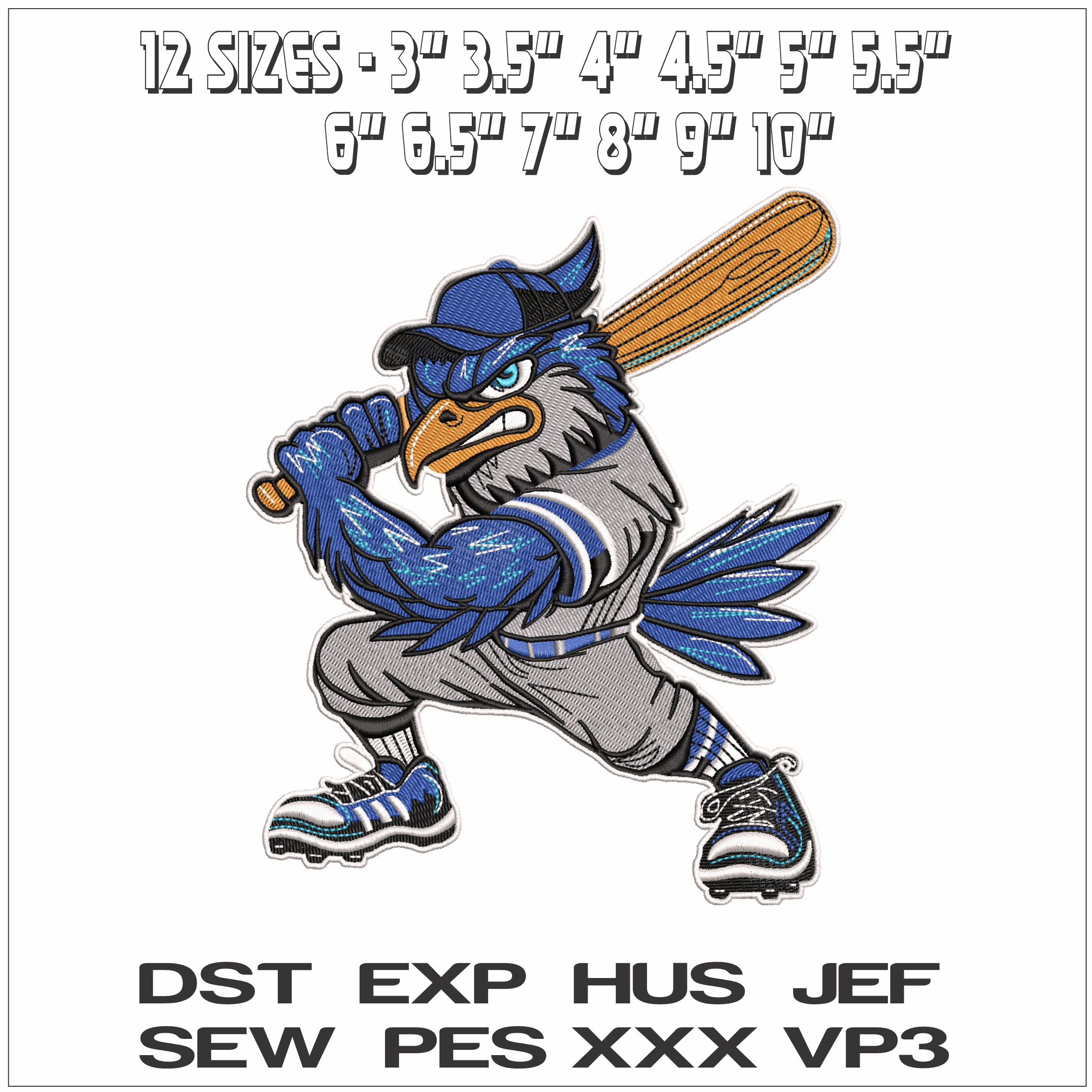 Eagle Hitter baseball- Elegant embroidery design file - instant download — view 2