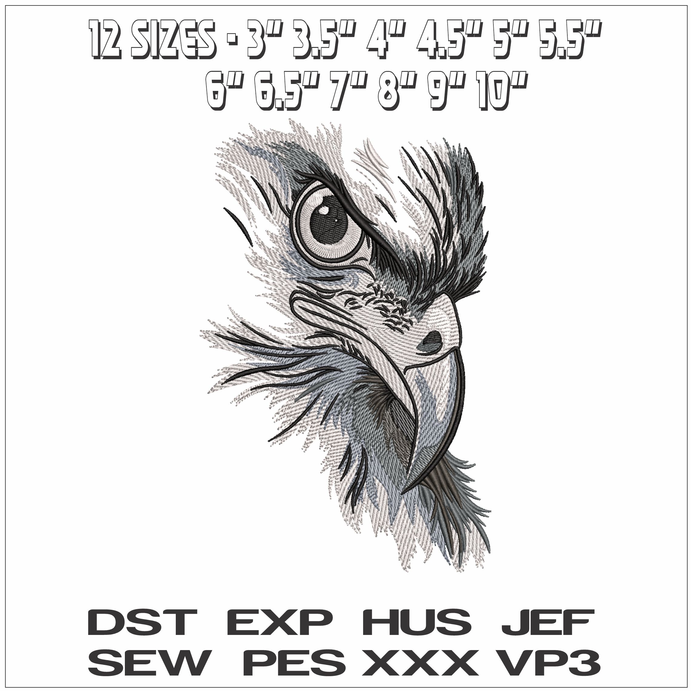 Eagle looking- Elegant embroidery design file - instant download — view 2