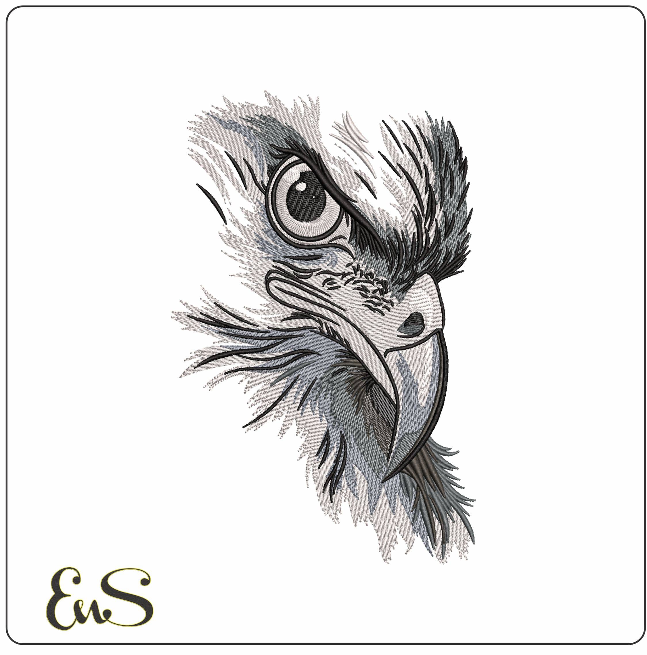 Eagle looking- Elegant embroidery design file - instant download