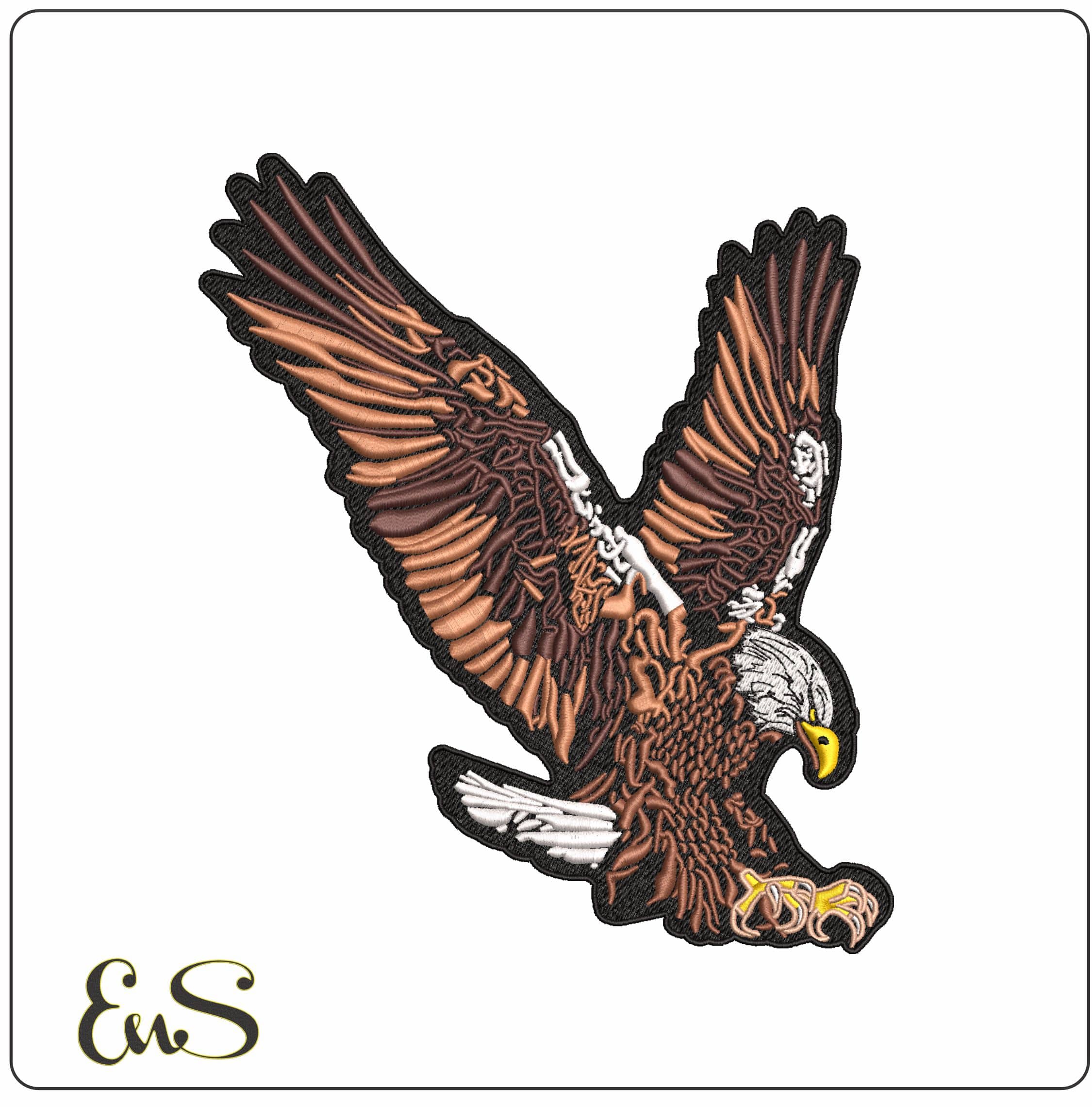 Eagle Swooping- Elegant embroidery design file - instant download