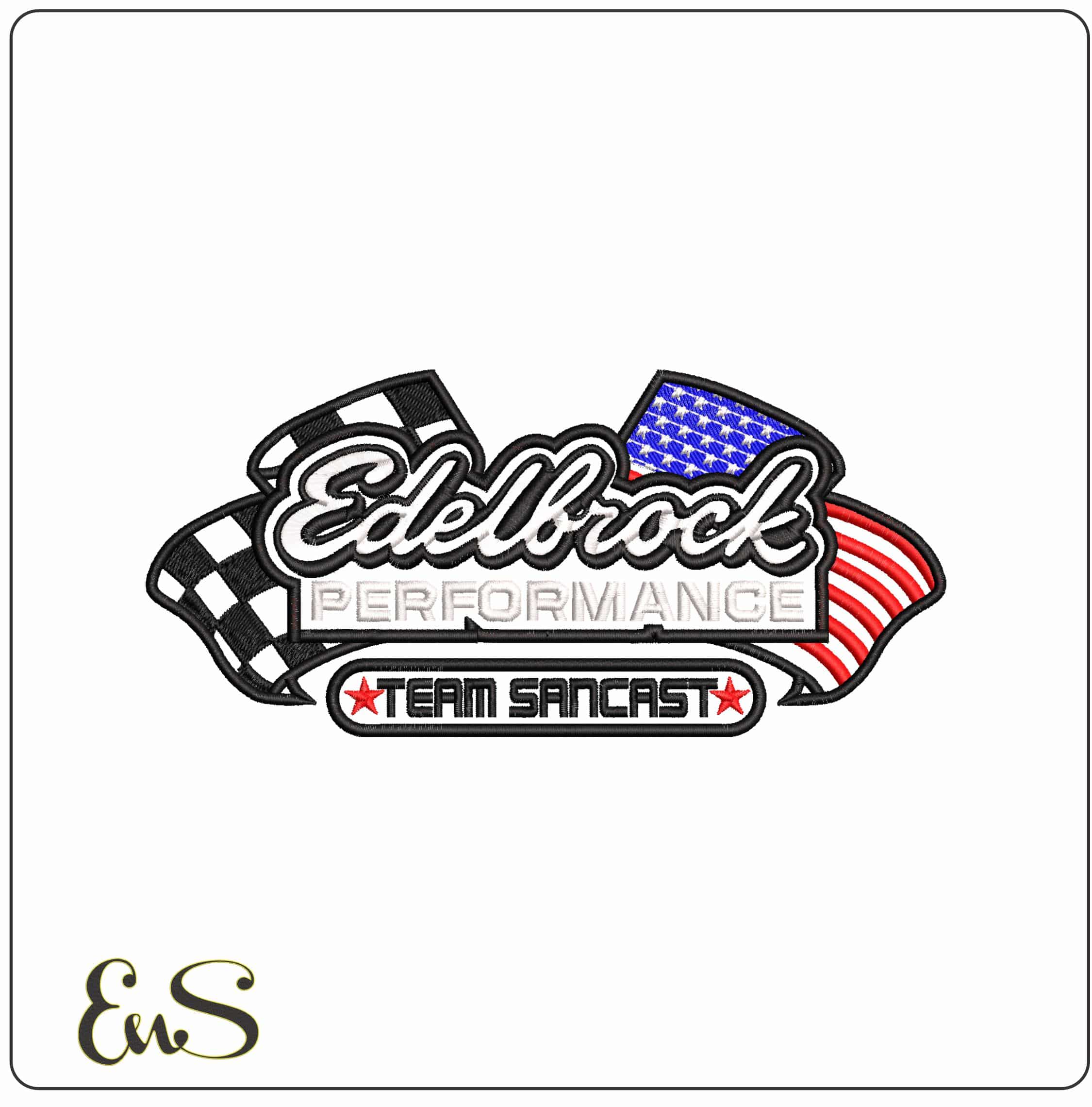 Edelbrock Performance Team- Elegant embroidery design file - instant download