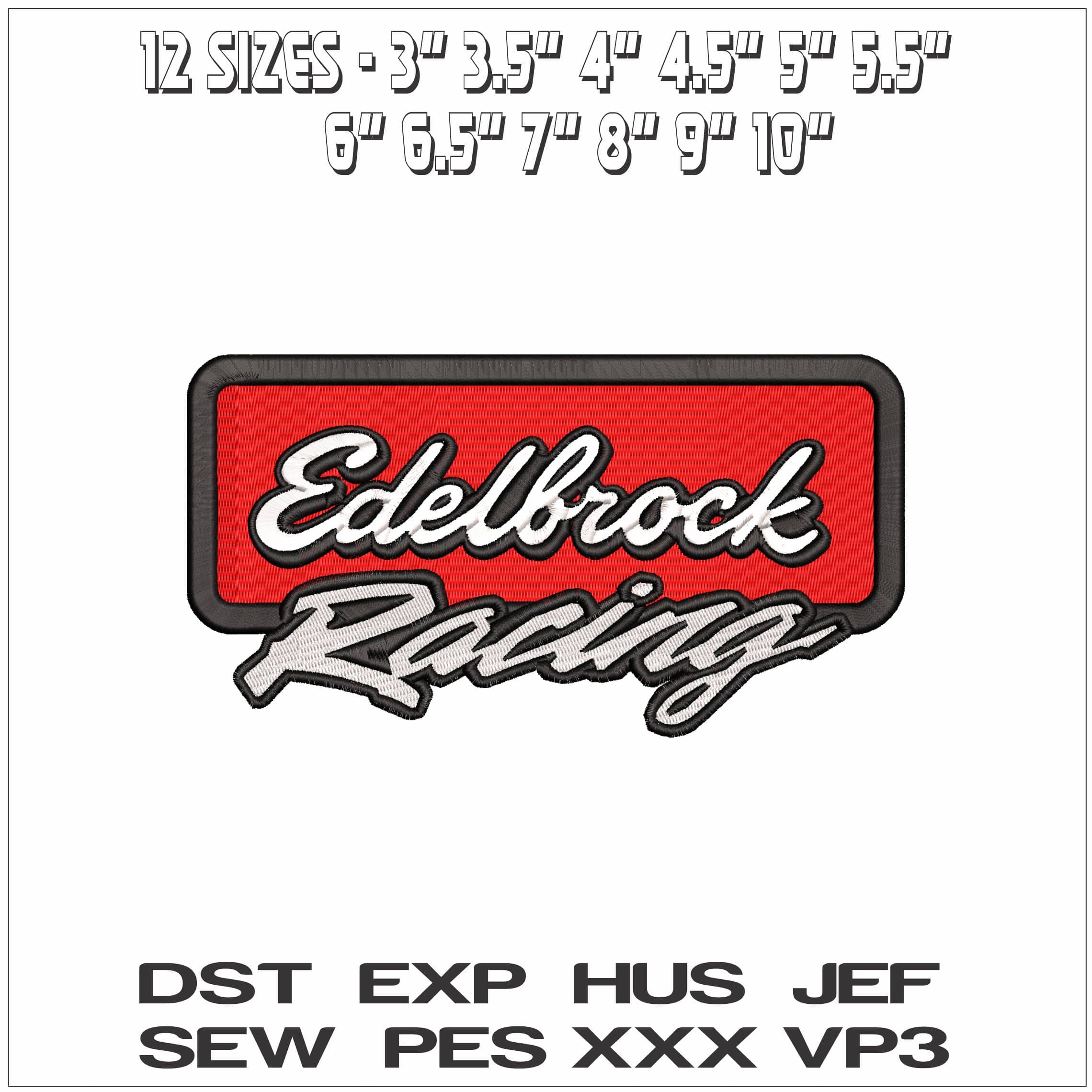 Edelbrock Racing- Elegant embroidery design file - instant download — view 2
