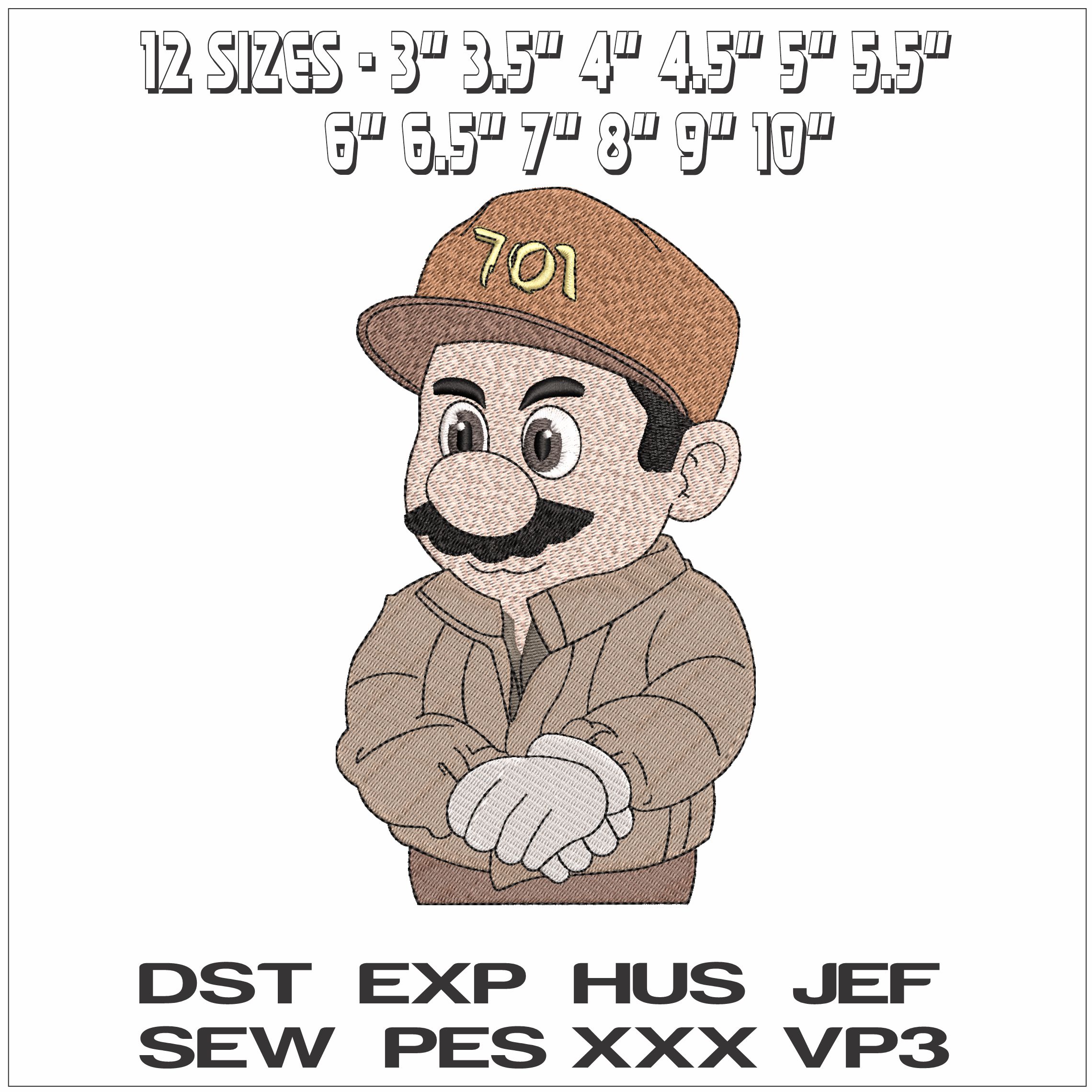 El Chapo 701 as Super Mario- Elegant embroidery design file - instant download — view 2