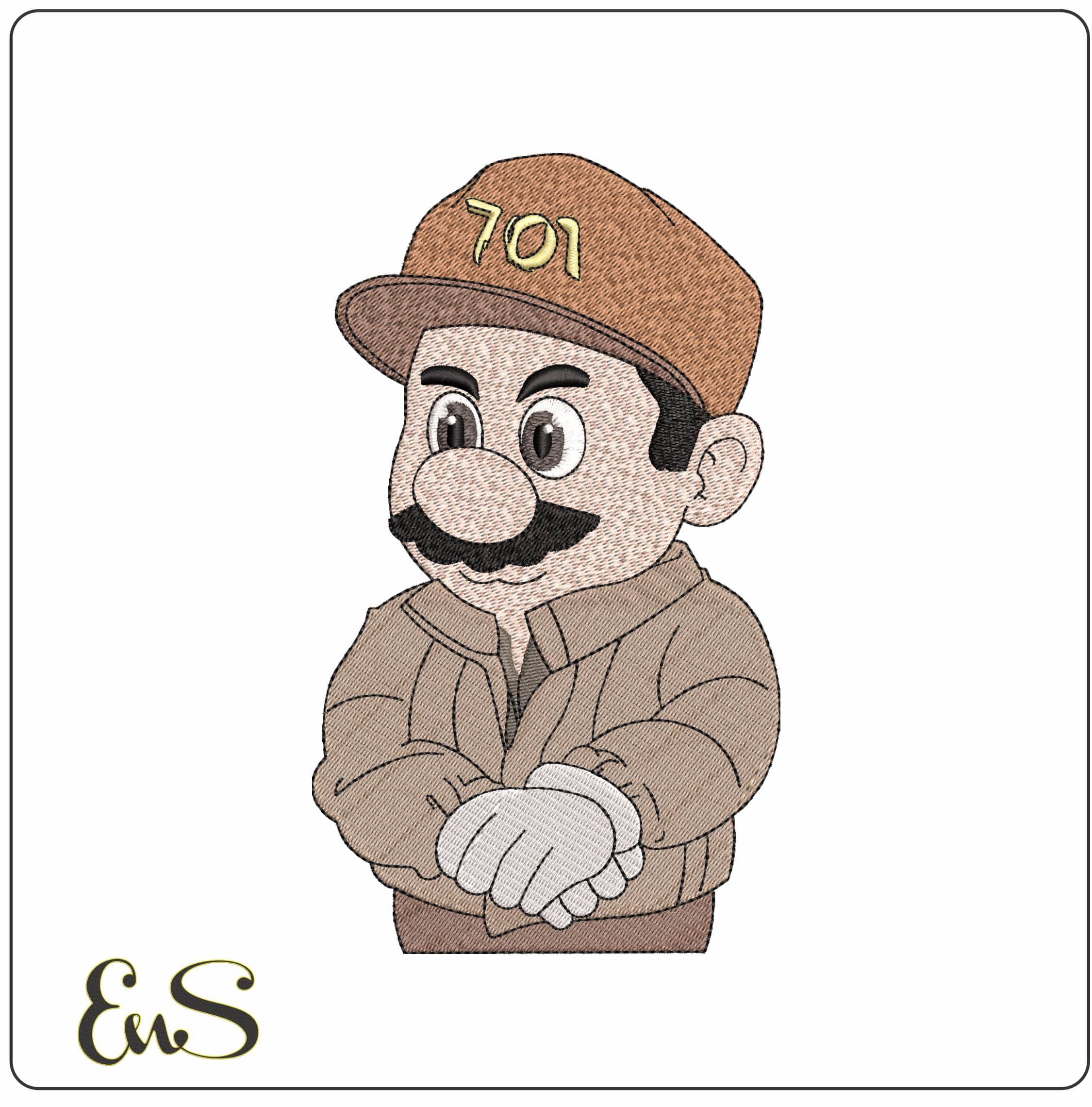 El Chapo 701 as Super Mario- Elegant embroidery design file - instant download