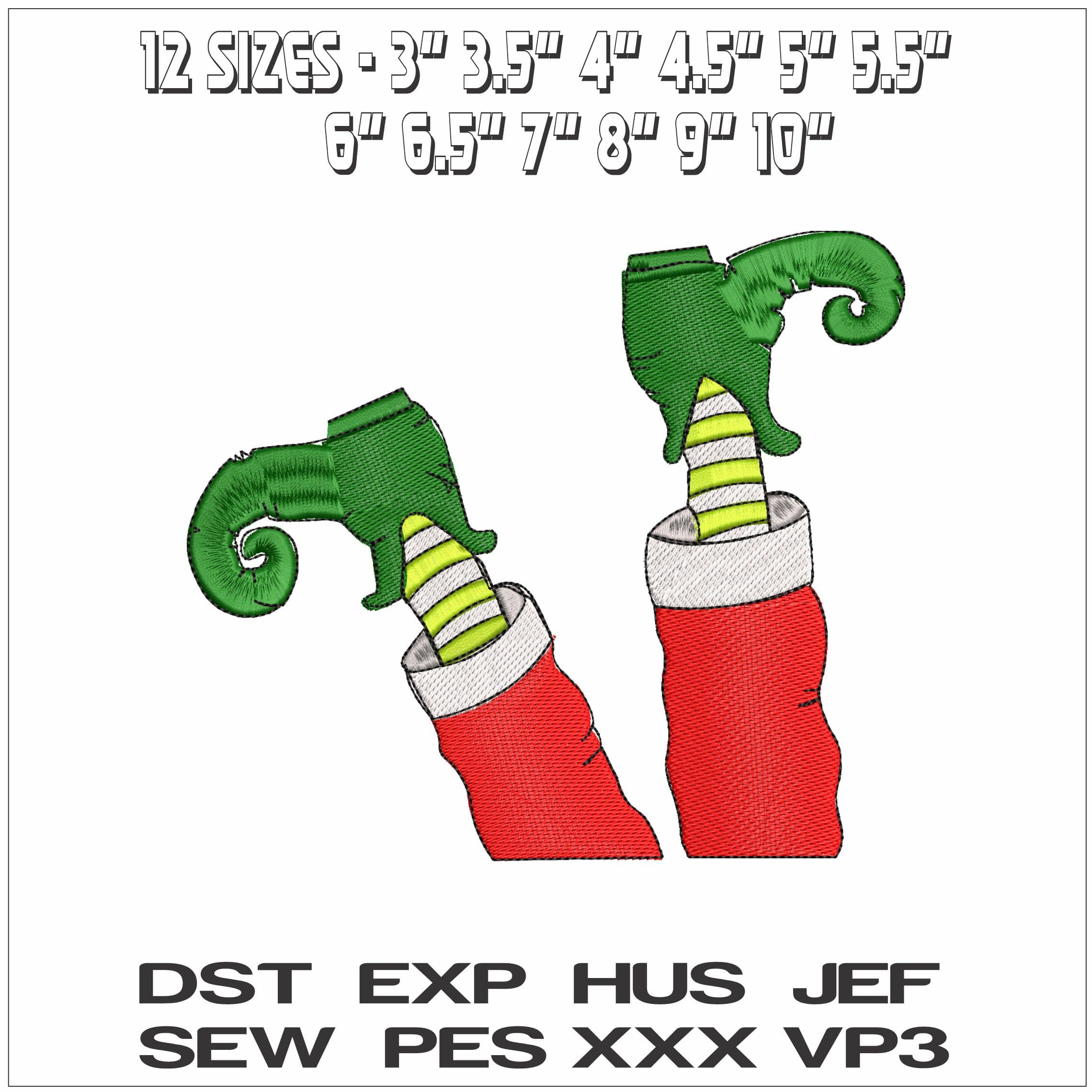 Elf Legs going down- Elegant embroidery design file - instant download — view 2